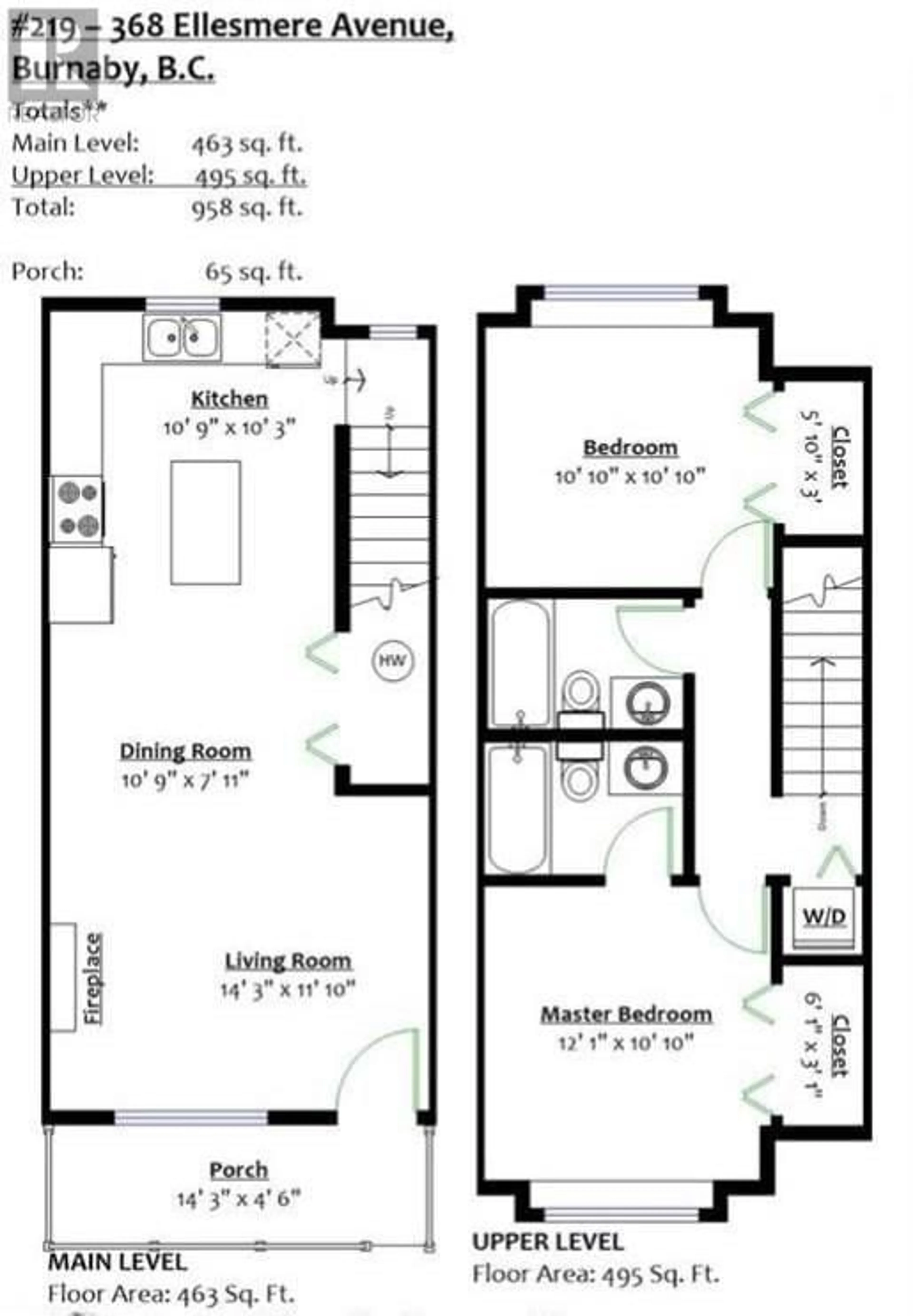 Floor plan for 219 368 ELLESMERE AVENUE, Burnaby British Columbia V5B3S9