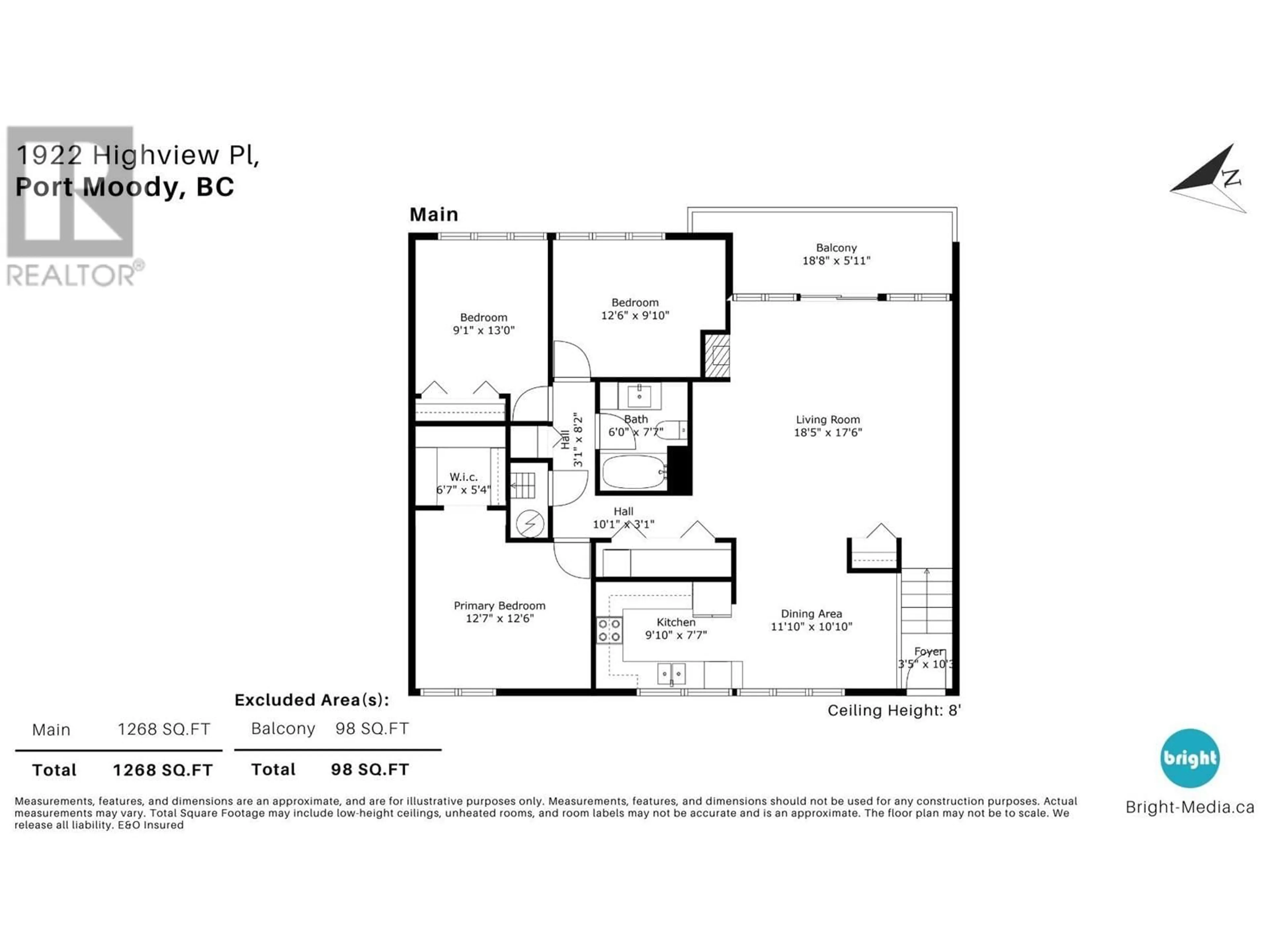 Floor plan for 1922 HIGHVIEW PLACE, Port Moody British Columbia V3H1N5