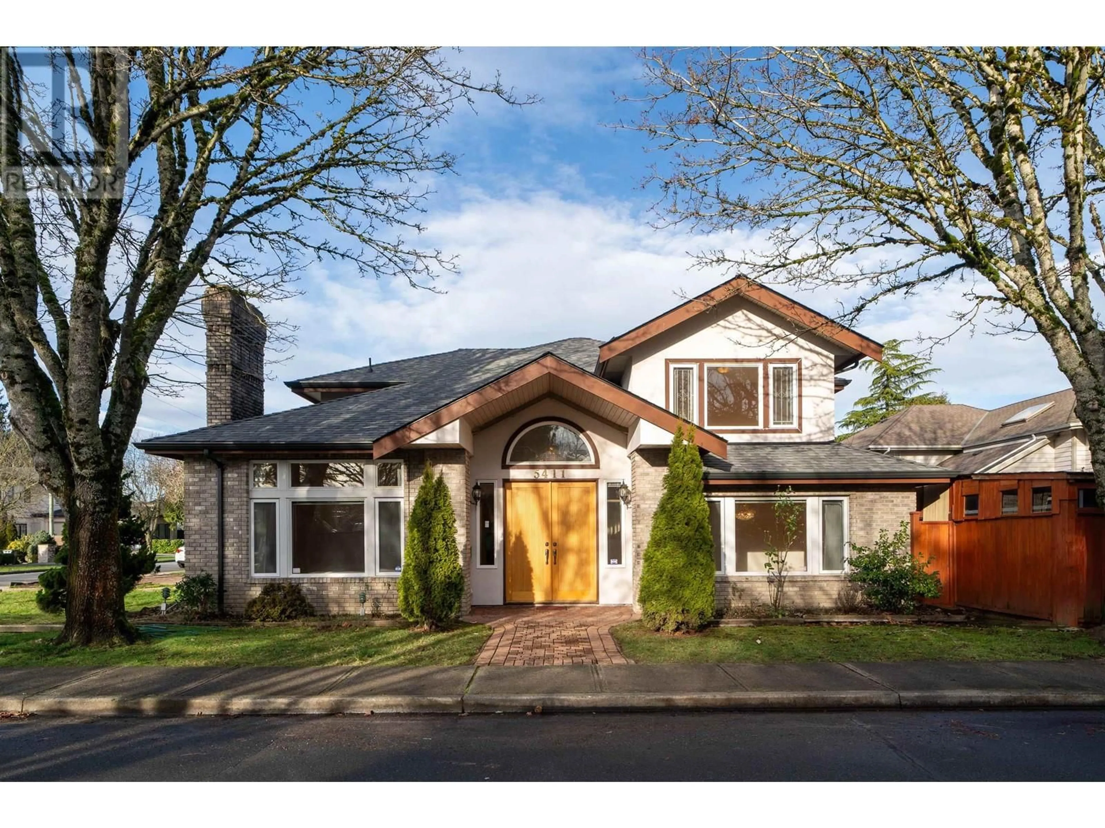 Home with brick exterior material, street for 5411 FLOYD AVENUE, Richmond British Columbia V7E5M9