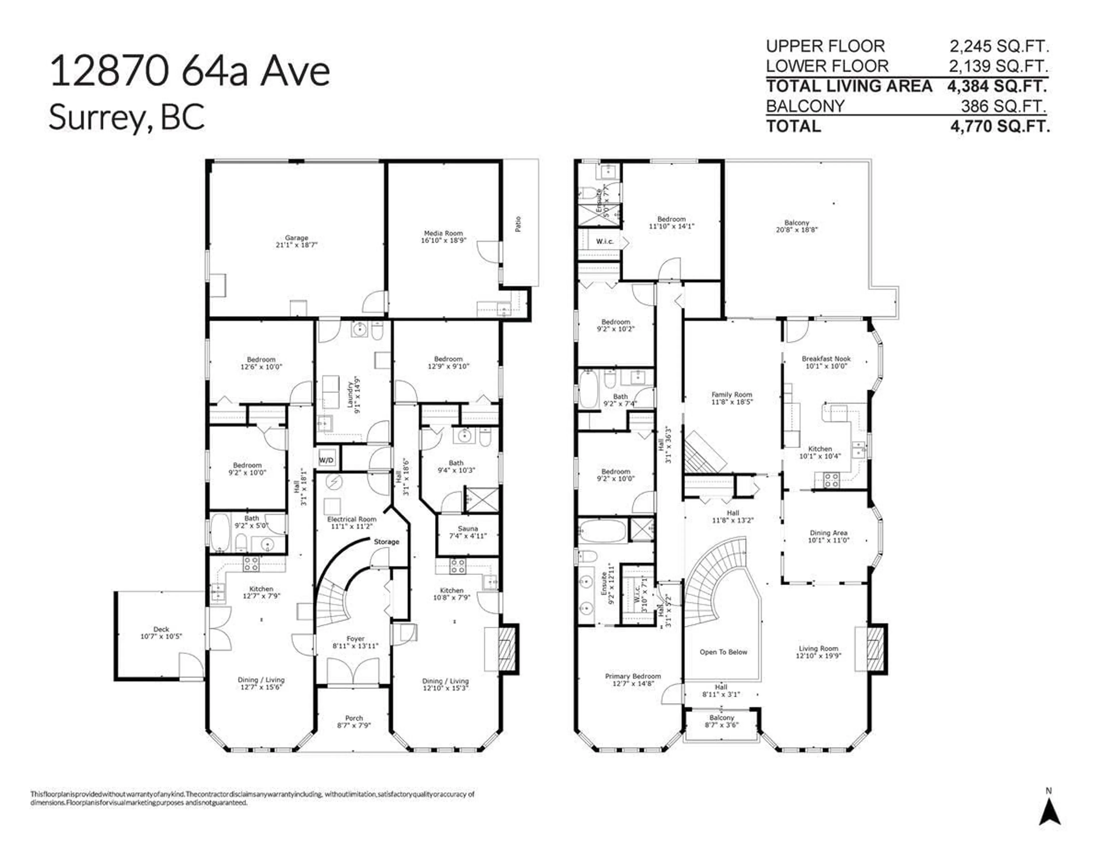 Floor plan for 12870 64A AVENUE, Surrey British Columbia V3W9P3