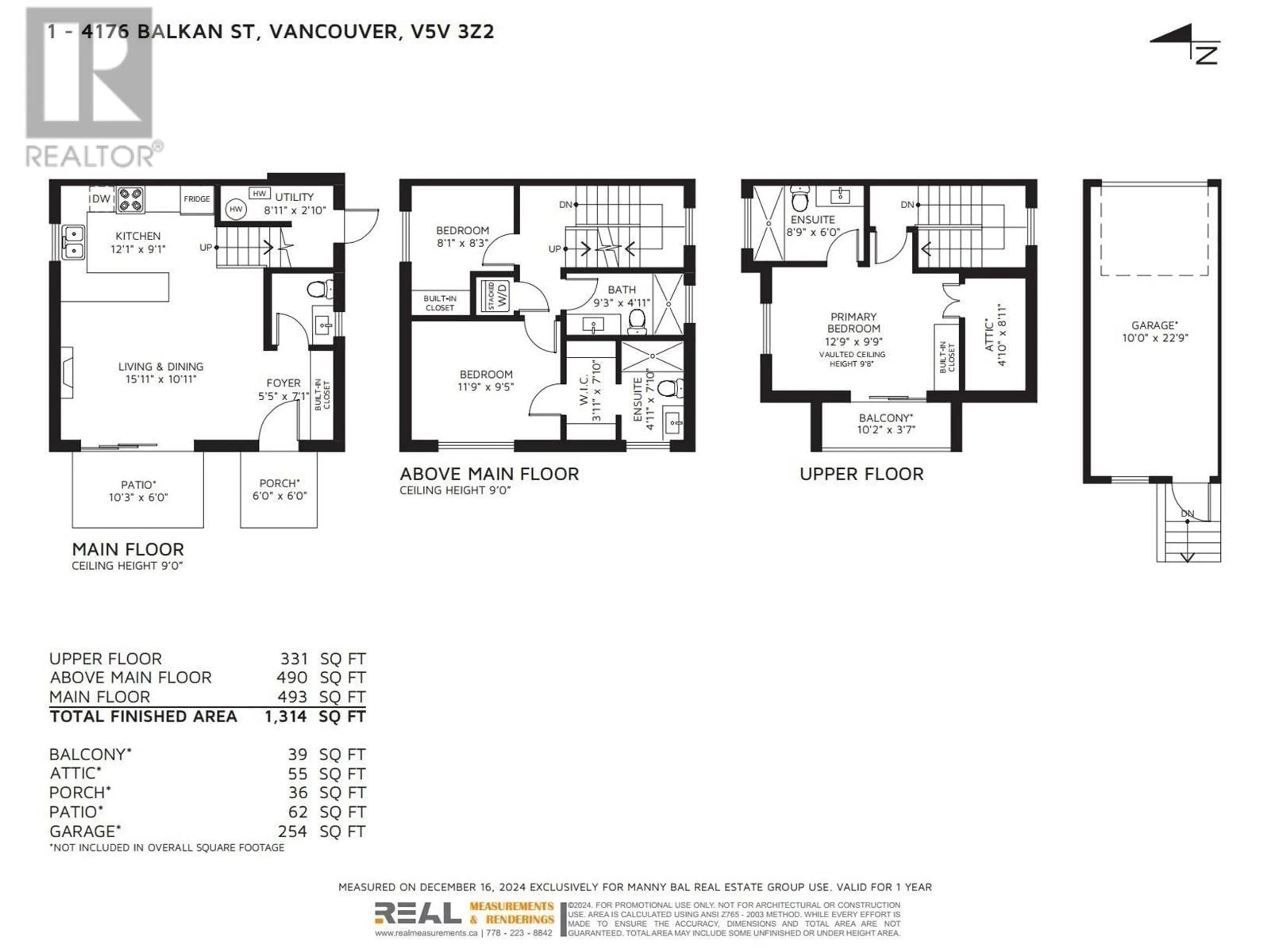 Floor plan for 1 4176 BALKAN STREET, Vancouver British Columbia V5V3Z2