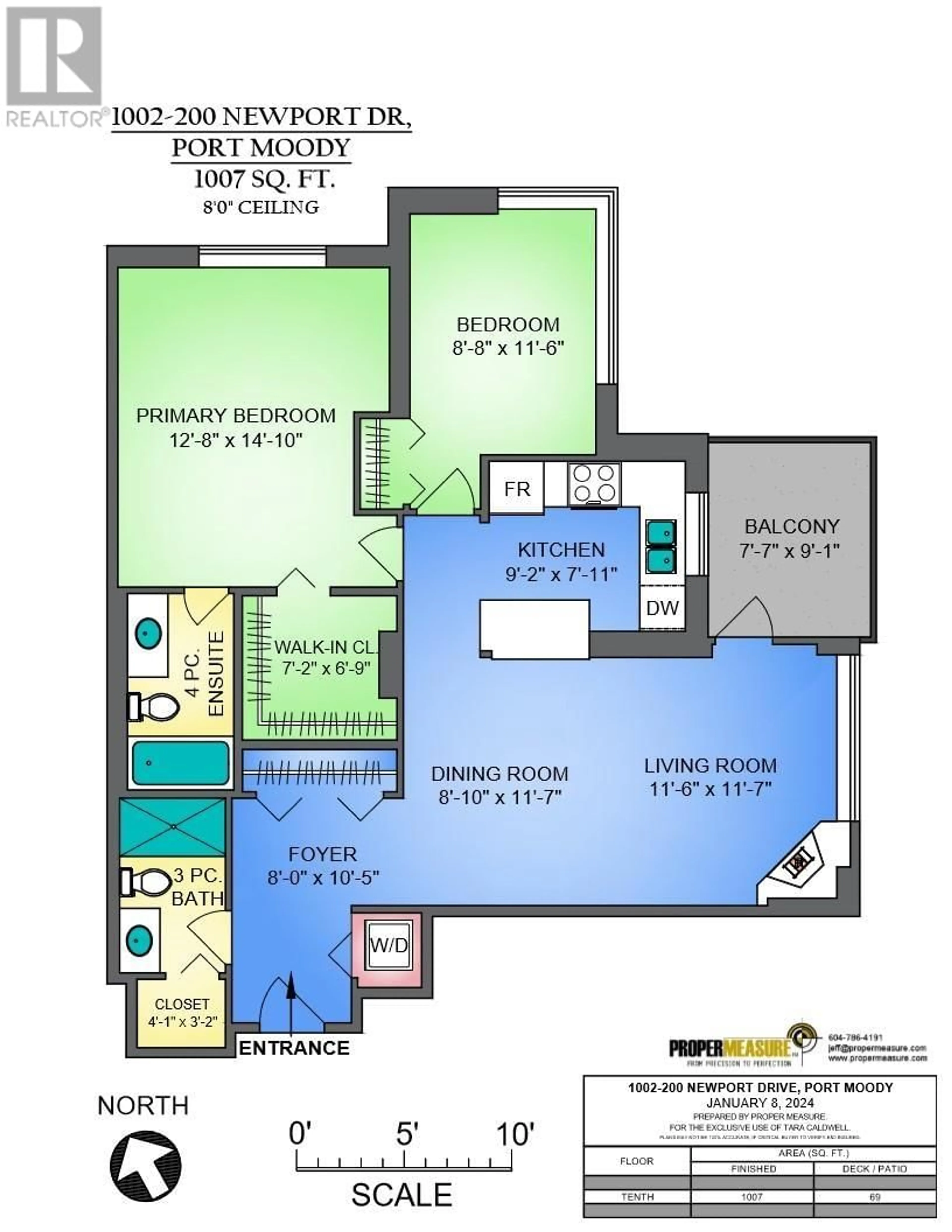 Floor plan for 1002 200 NEWPORT DRIVE, Port Moody British Columbia V3H5B7