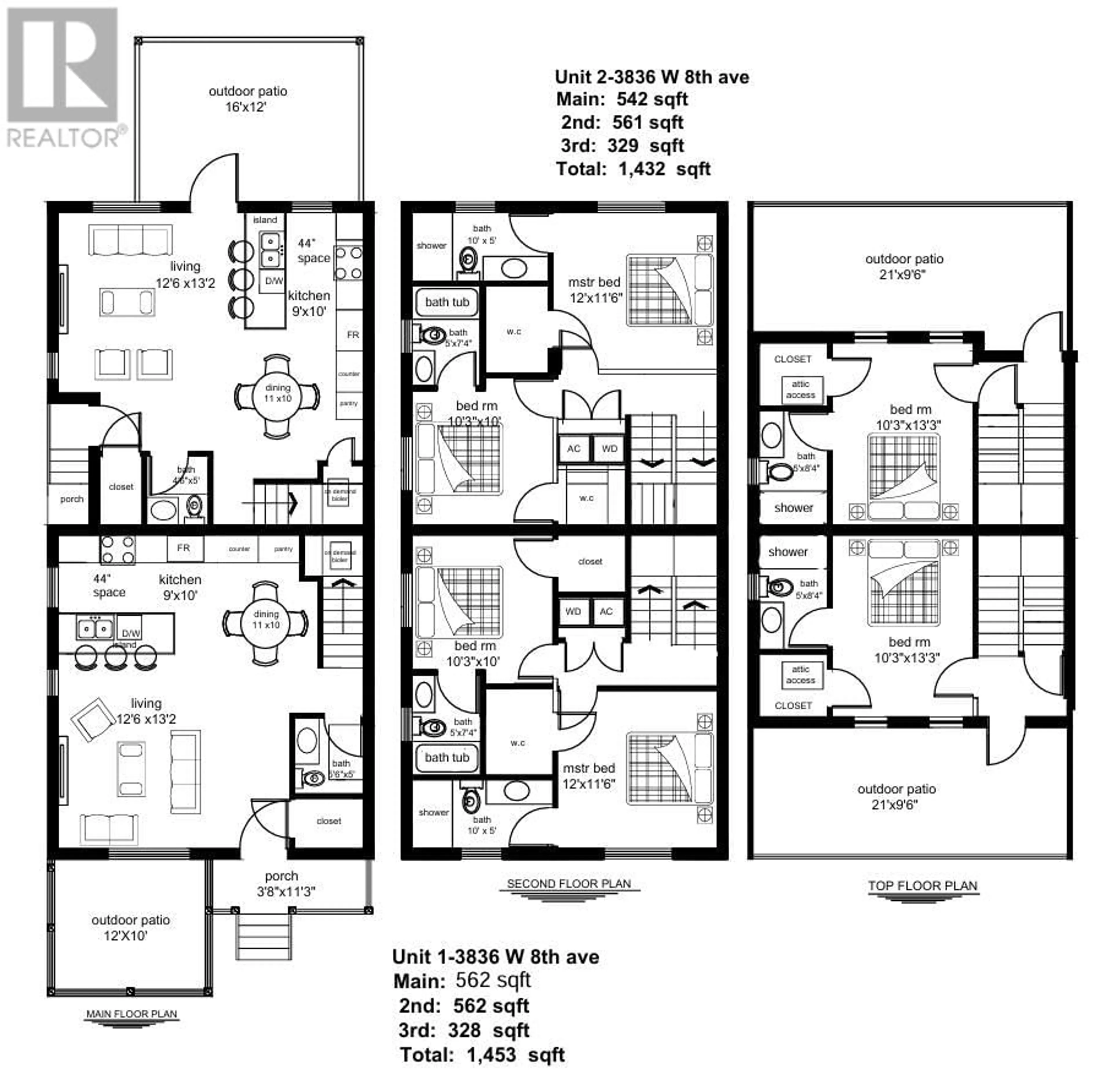 Floor plan for 1 3836 W 8TH AVENUE, Vancouver British Columbia V6R1Z4