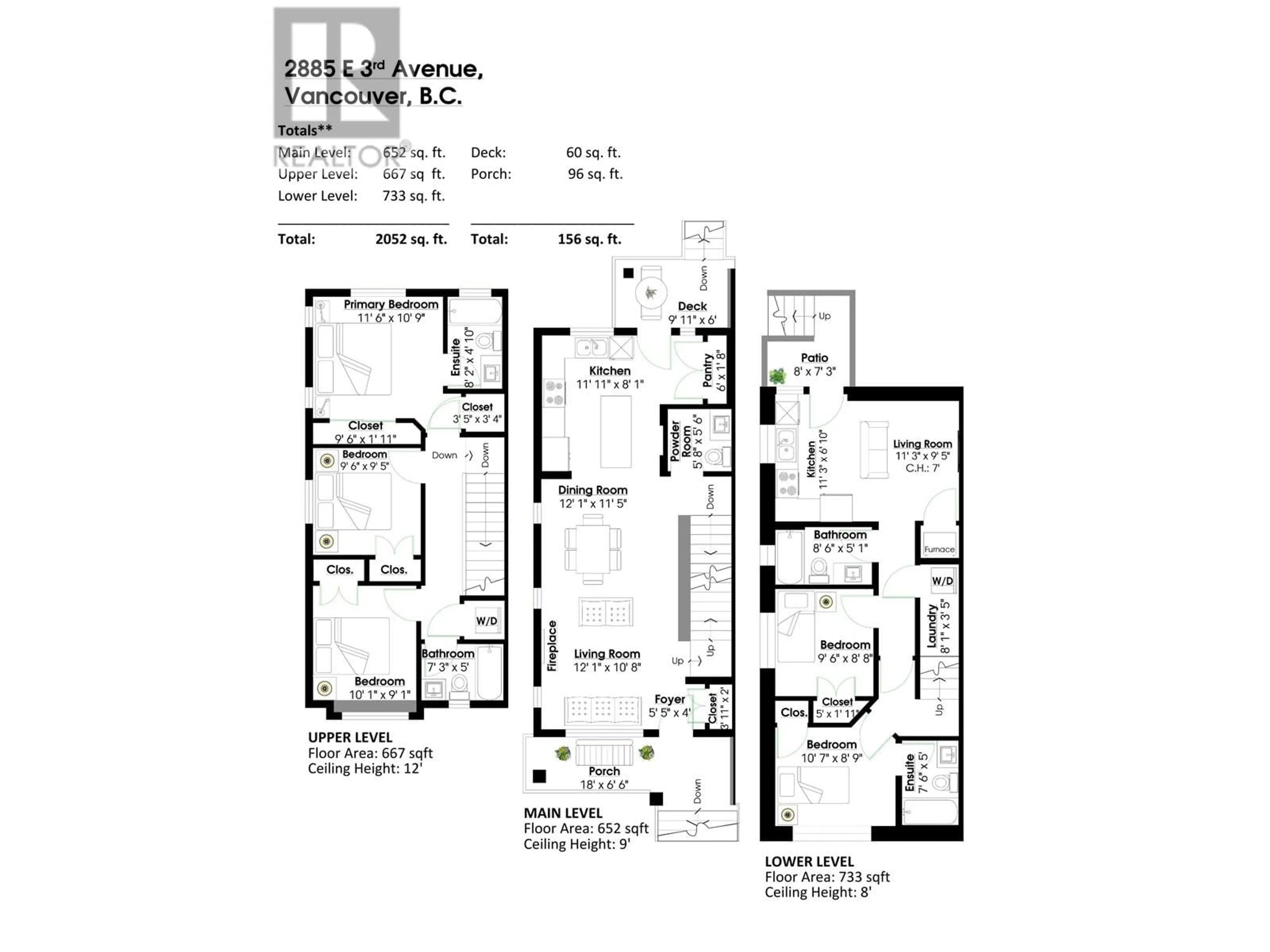 Floor plan for 2887 E 3RD AVENUE, Vancouver British Columbia V5M1H5