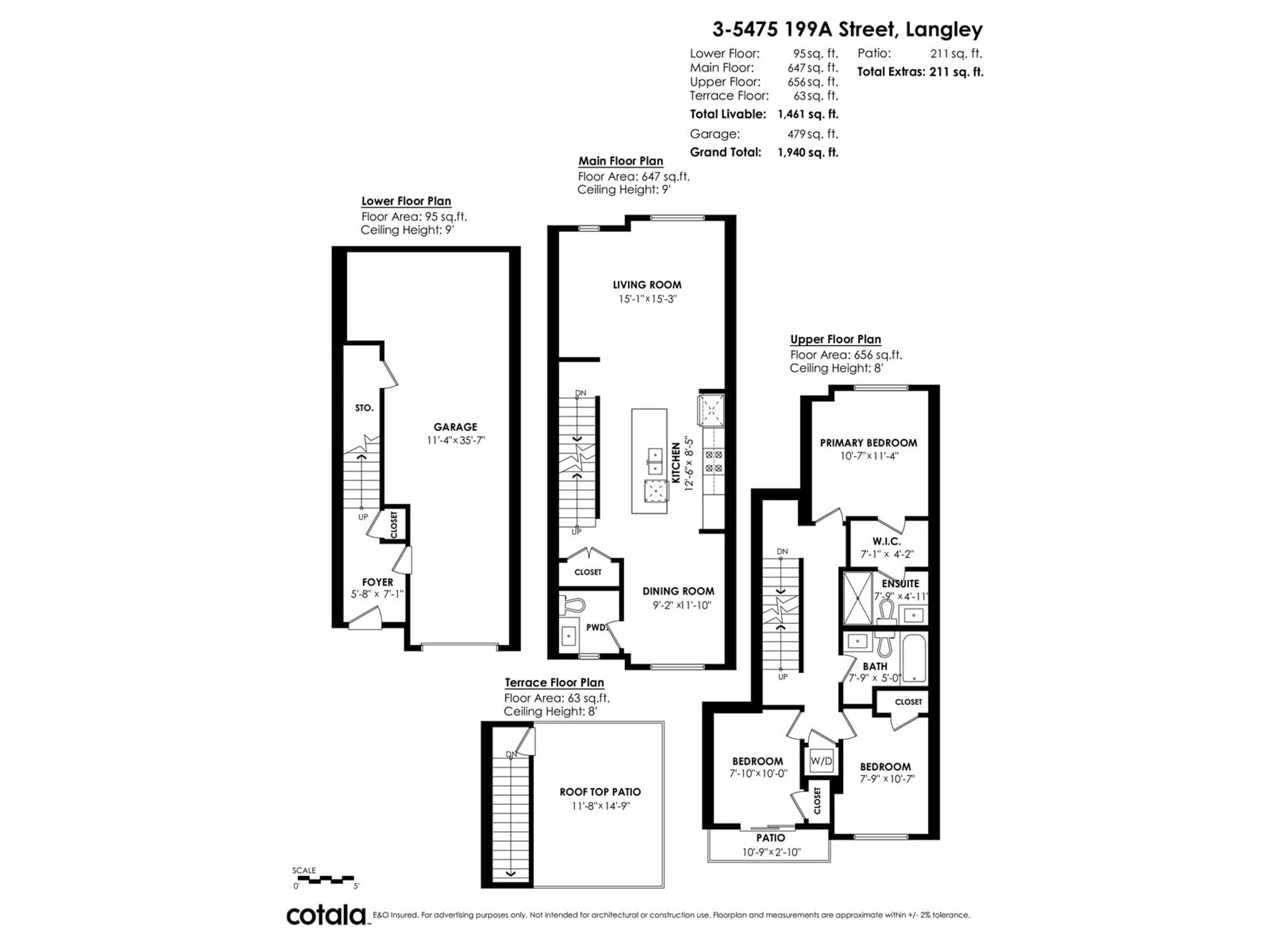 Floor plan for 3 5475 199A STREET, Langley British Columbia V3A1J7