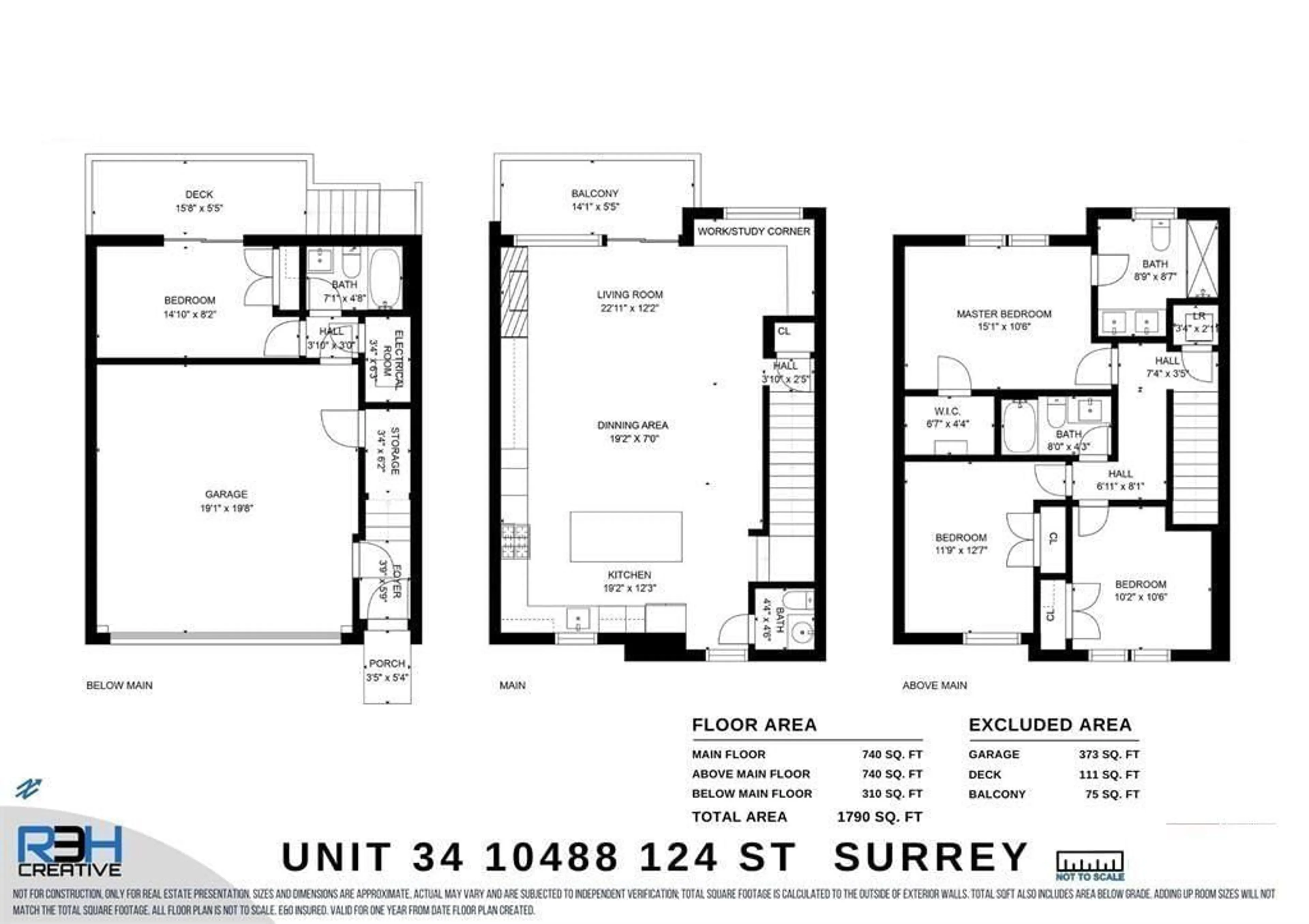 Floor plan for 34 - 10488 124, Surrey British Columbia V3V0E9