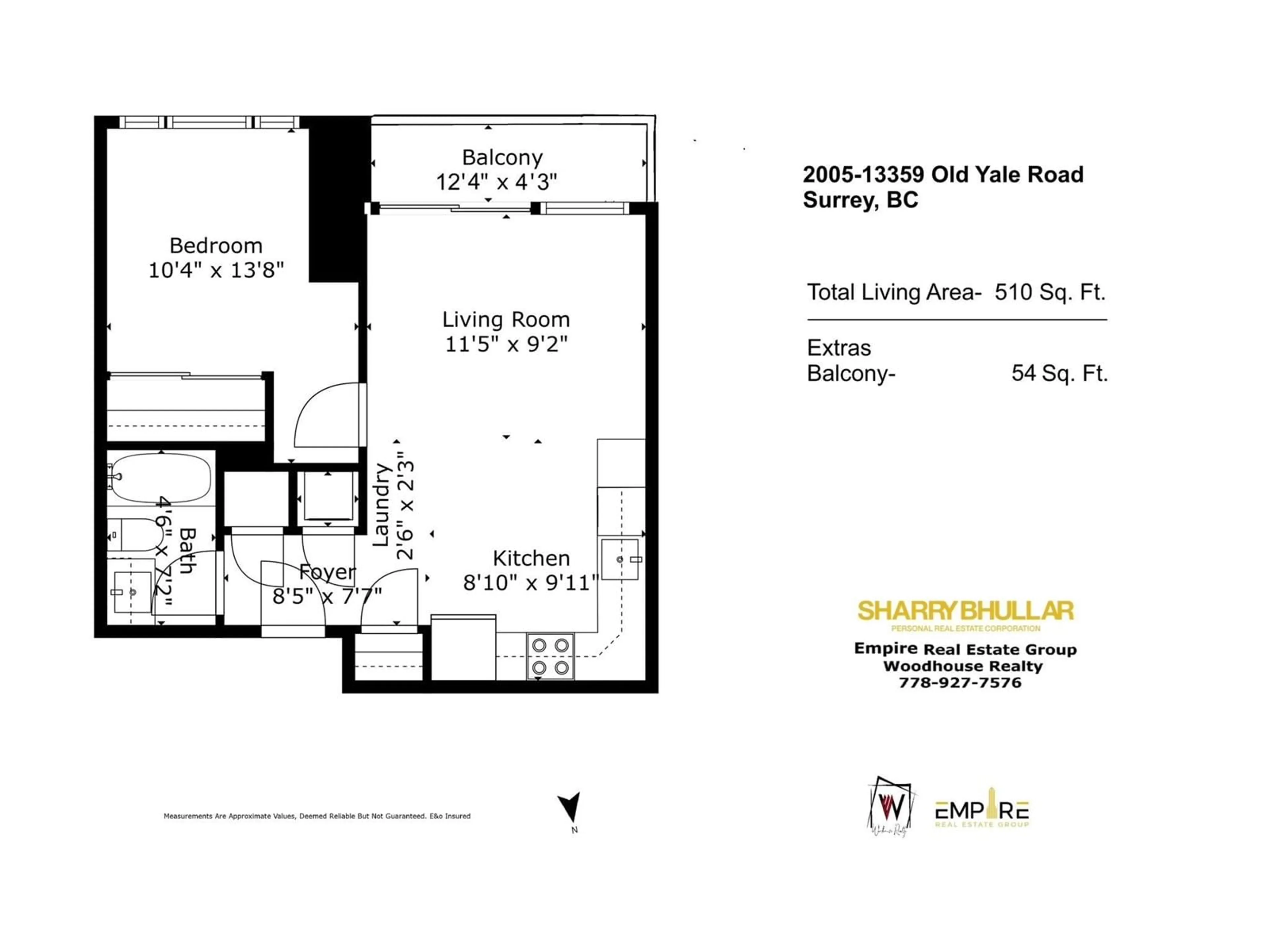 Floor plan for 2005 13359 OLD YALE ROAD, Surrey British Columbia V3T0S4