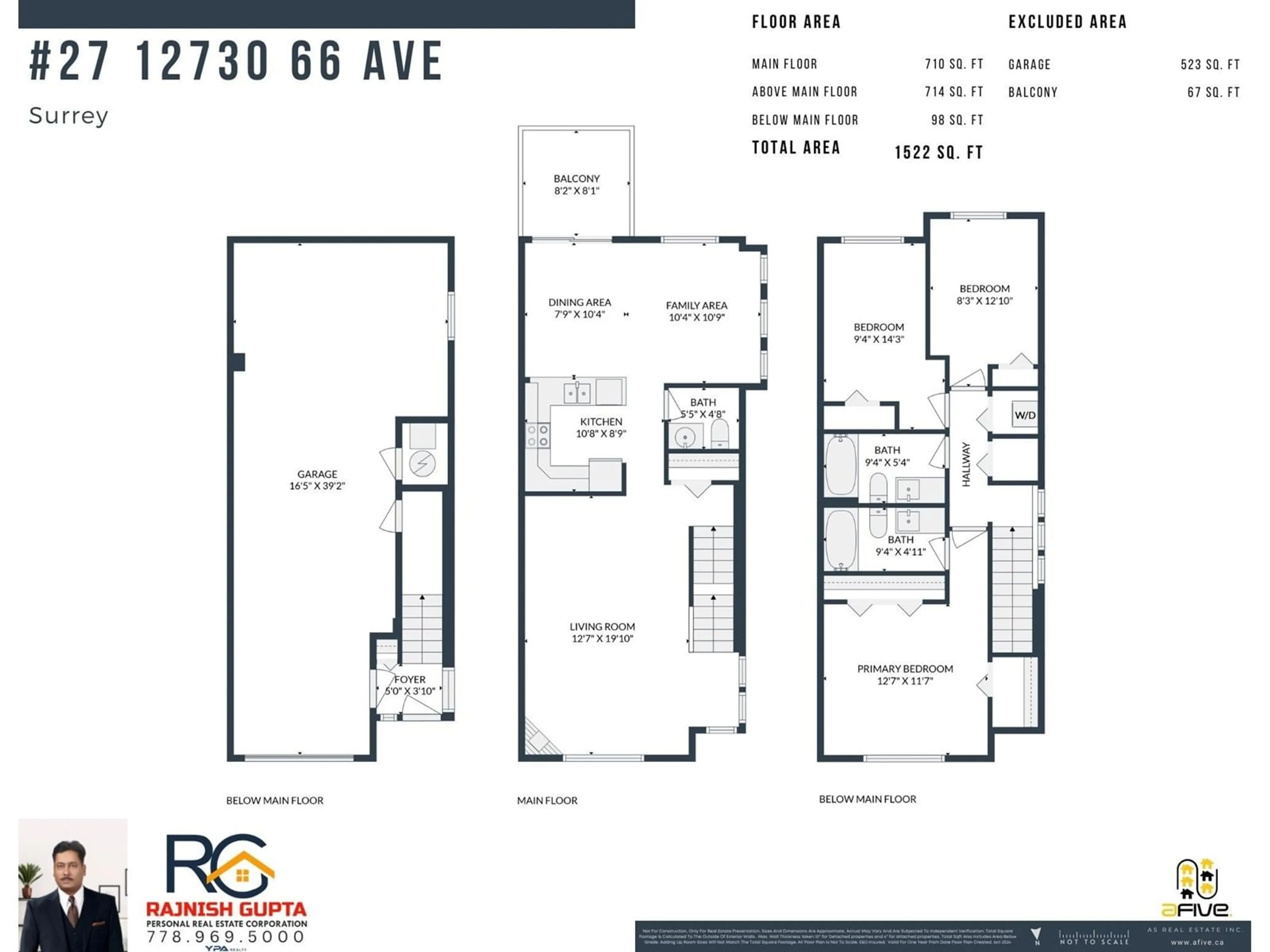 Floor plan for 27 12730 66 AVENUE, Surrey British Columbia V3W1P3