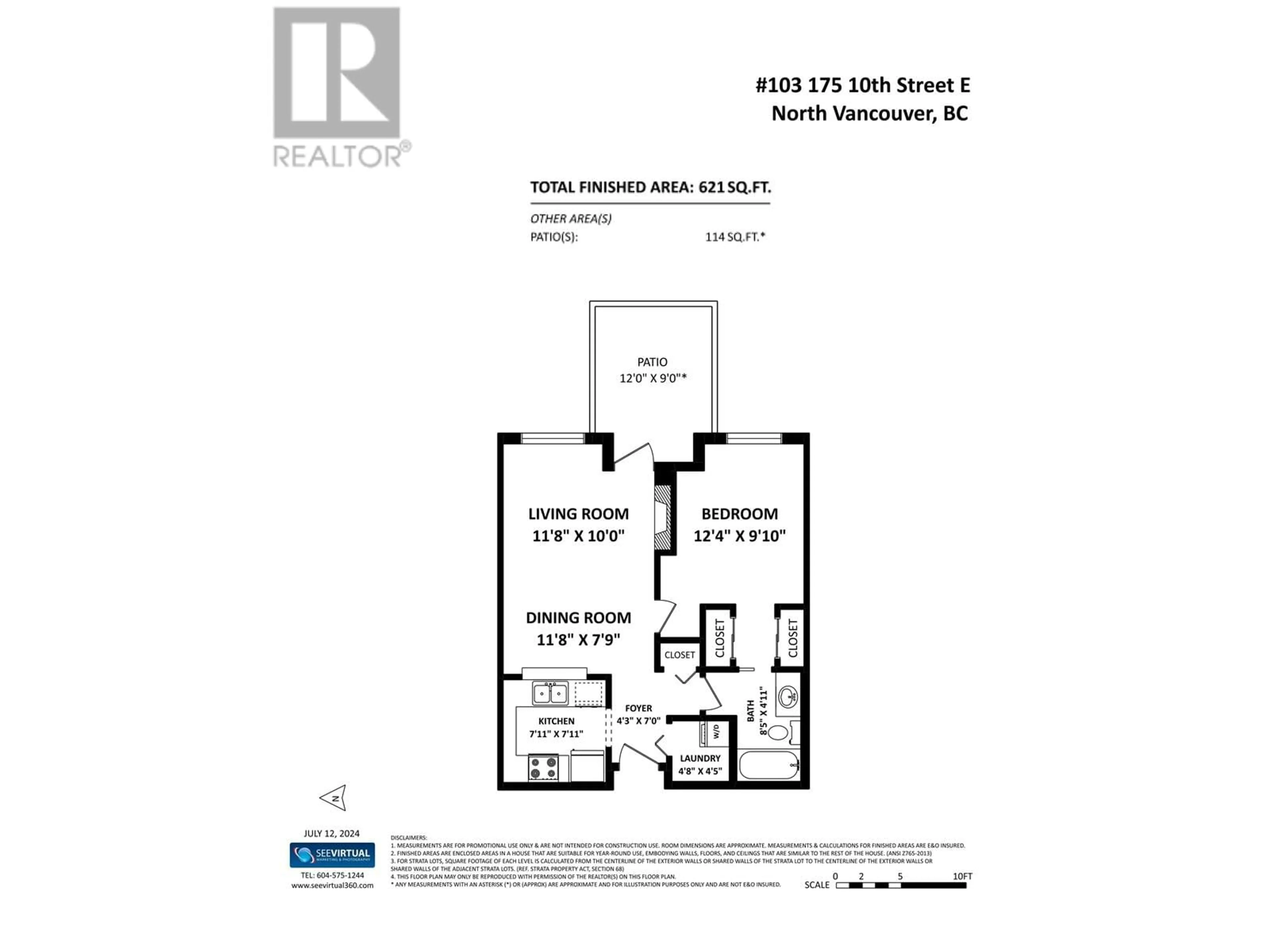 Floor plan for 103 175 E 10TH STREET, North Vancouver British Columbia V7L4W1