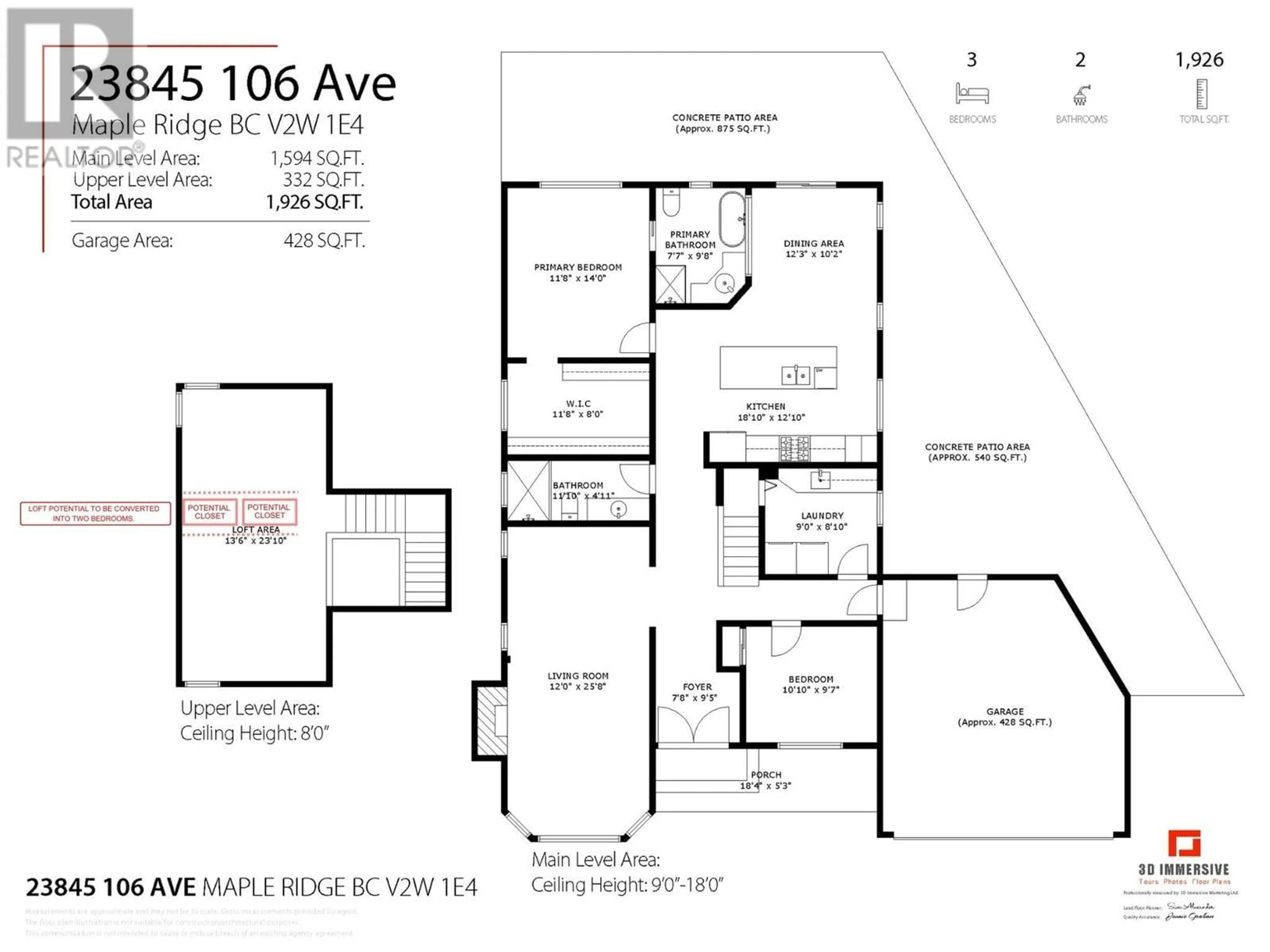 Floor plan for 23845 106 AVENUE, Maple Ridge British Columbia V2W1E4