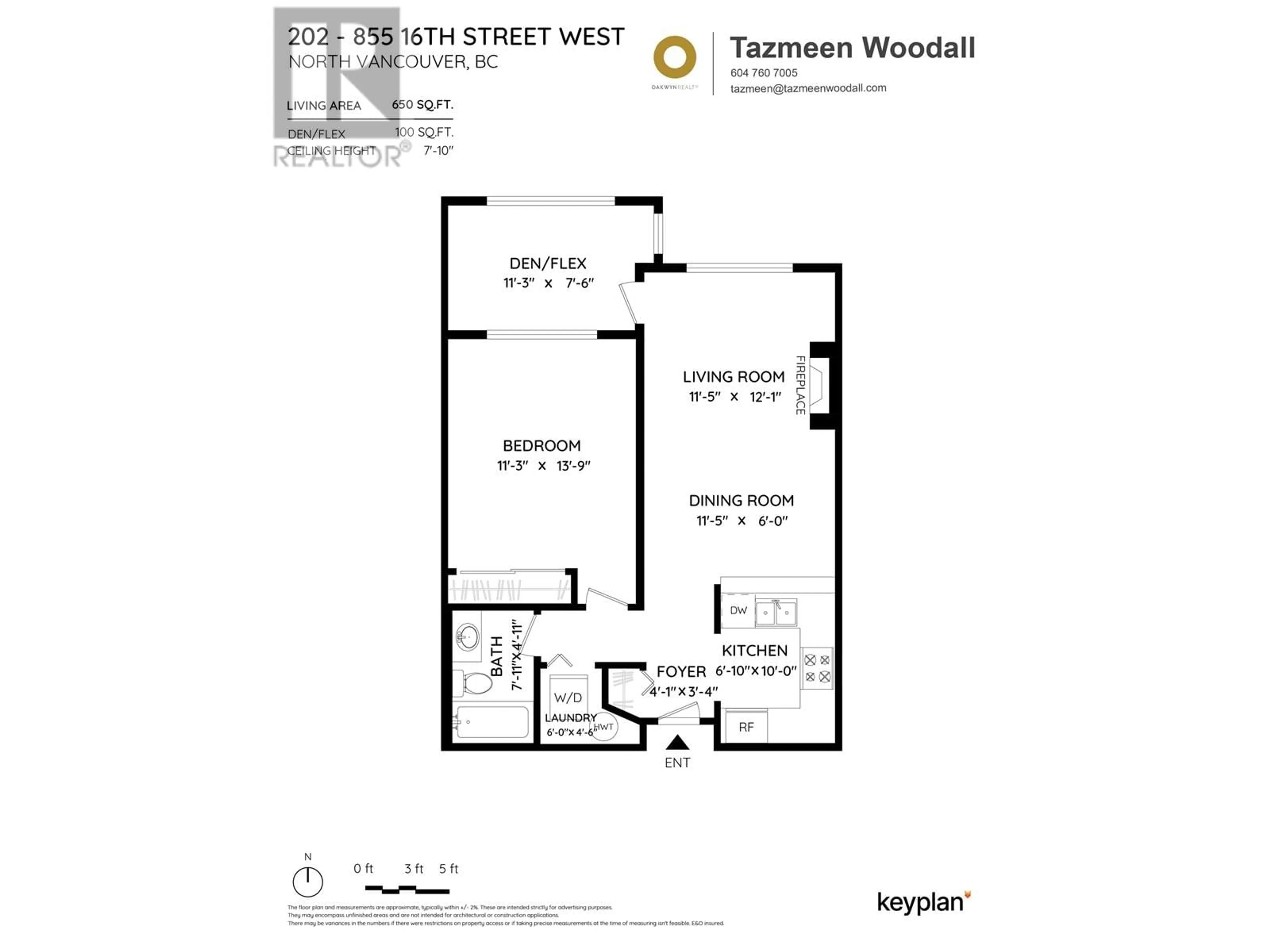 Floor plan for 202 855 W 16TH STREET, North Vancouver British Columbia V7P1R2