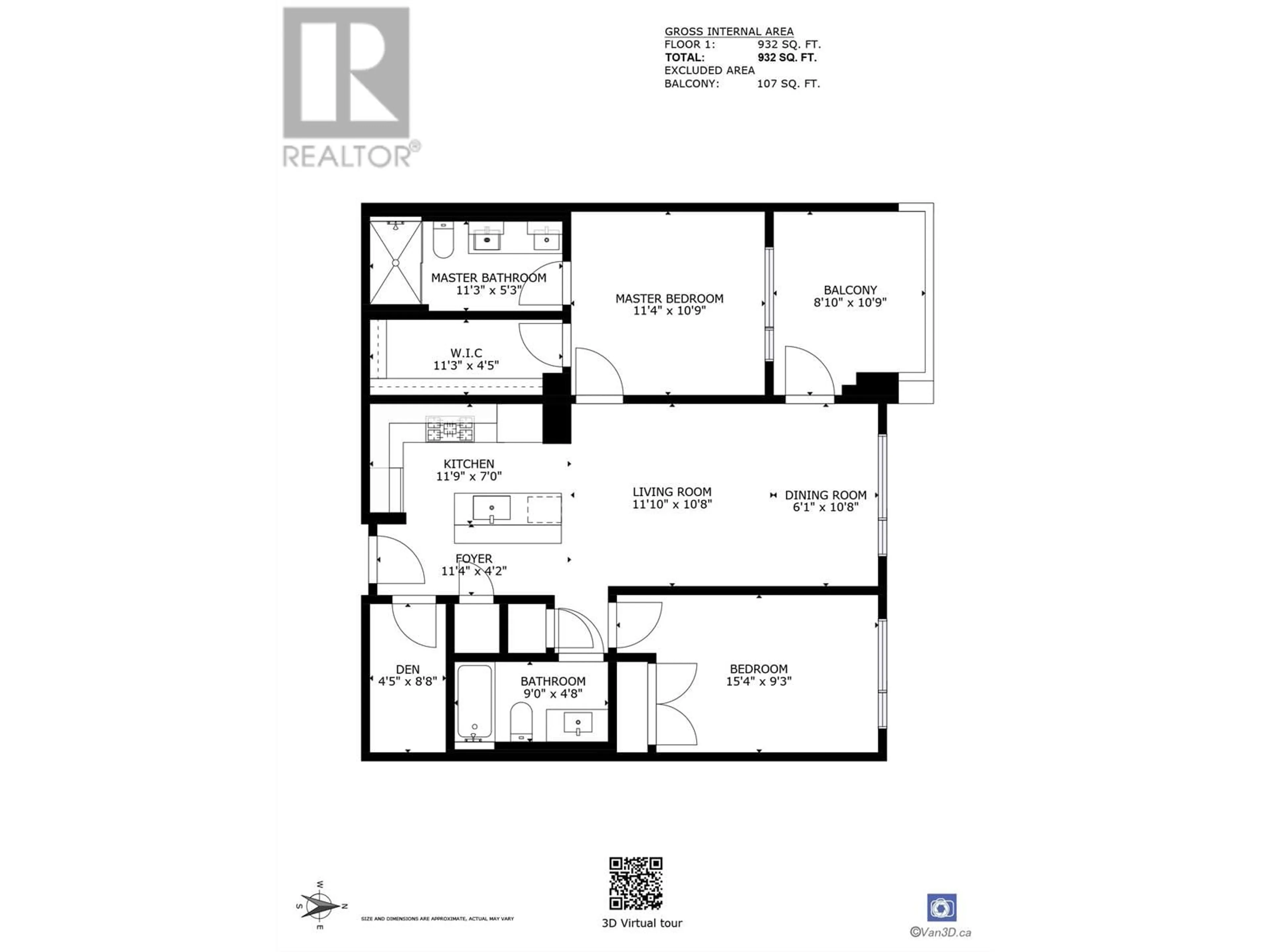 Floor plan for 410 7428 ALBERTA STREET, Vancouver British Columbia V5X0J5