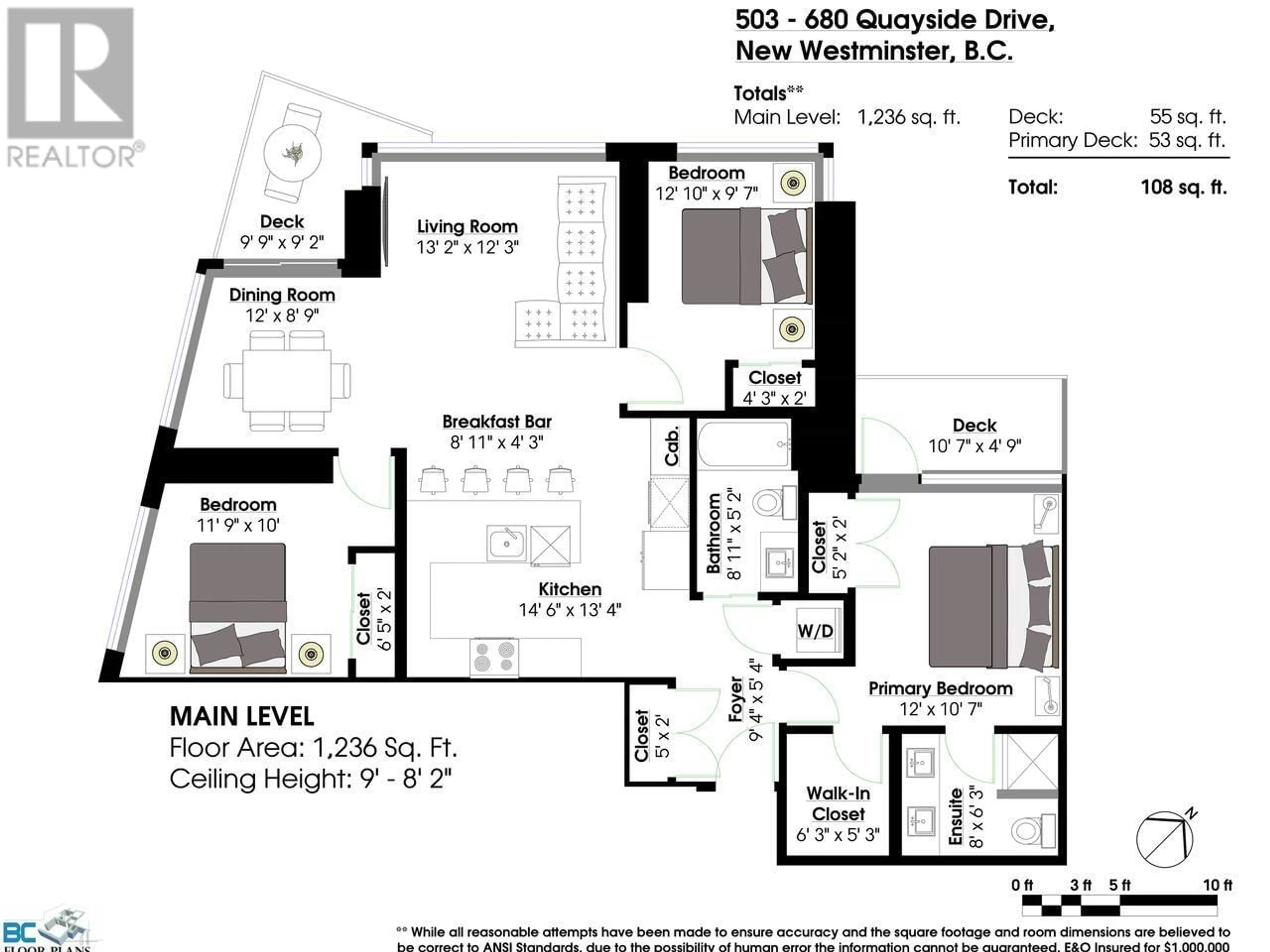 Floor plan for 503 680 QUAYSIDE DRIVE, New Westminster British Columbia V3M0P2