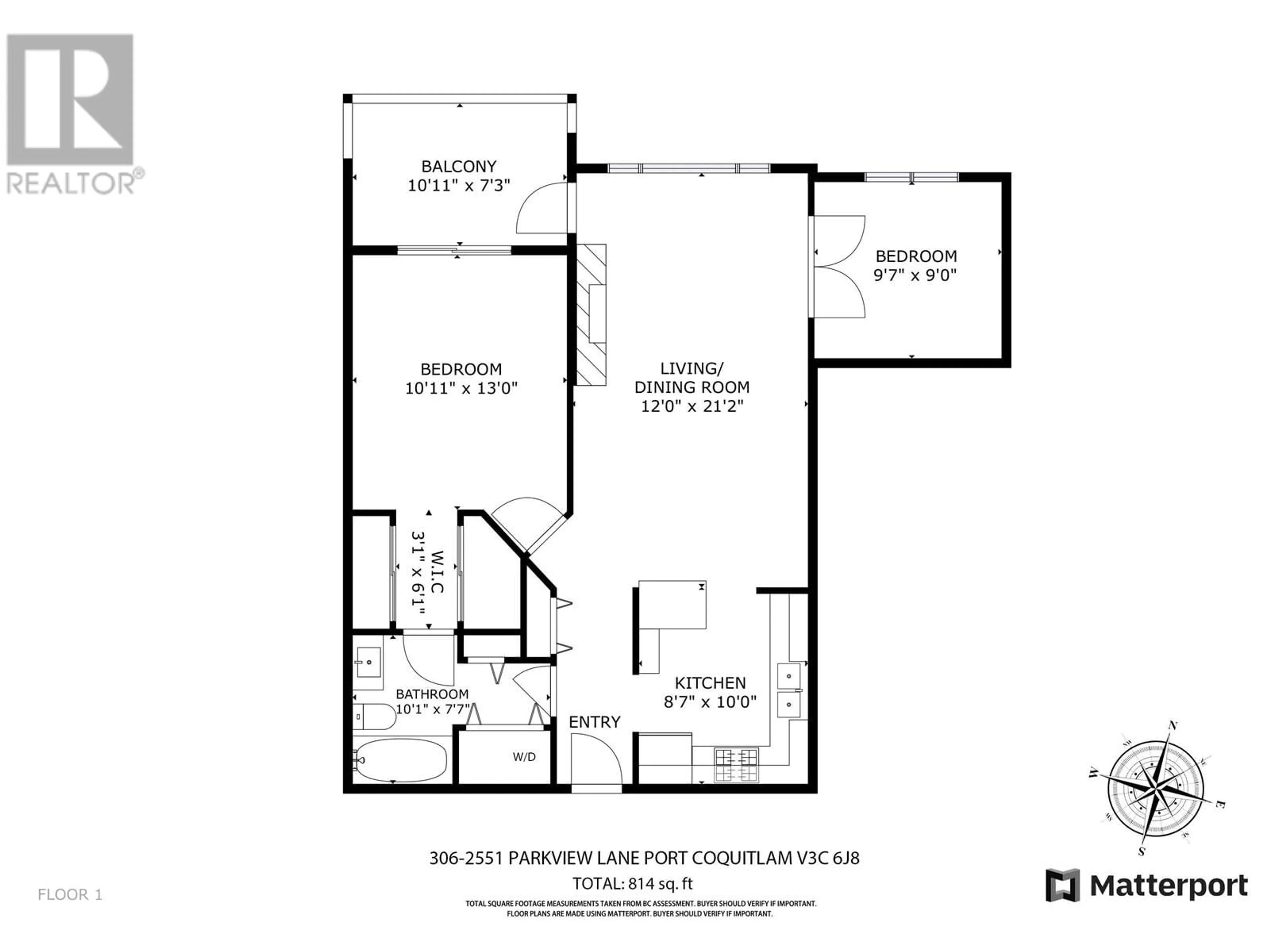 Floor plan for 306 2551 PARKVIEW LANE, Port Coquitlam British Columbia V3C6J8