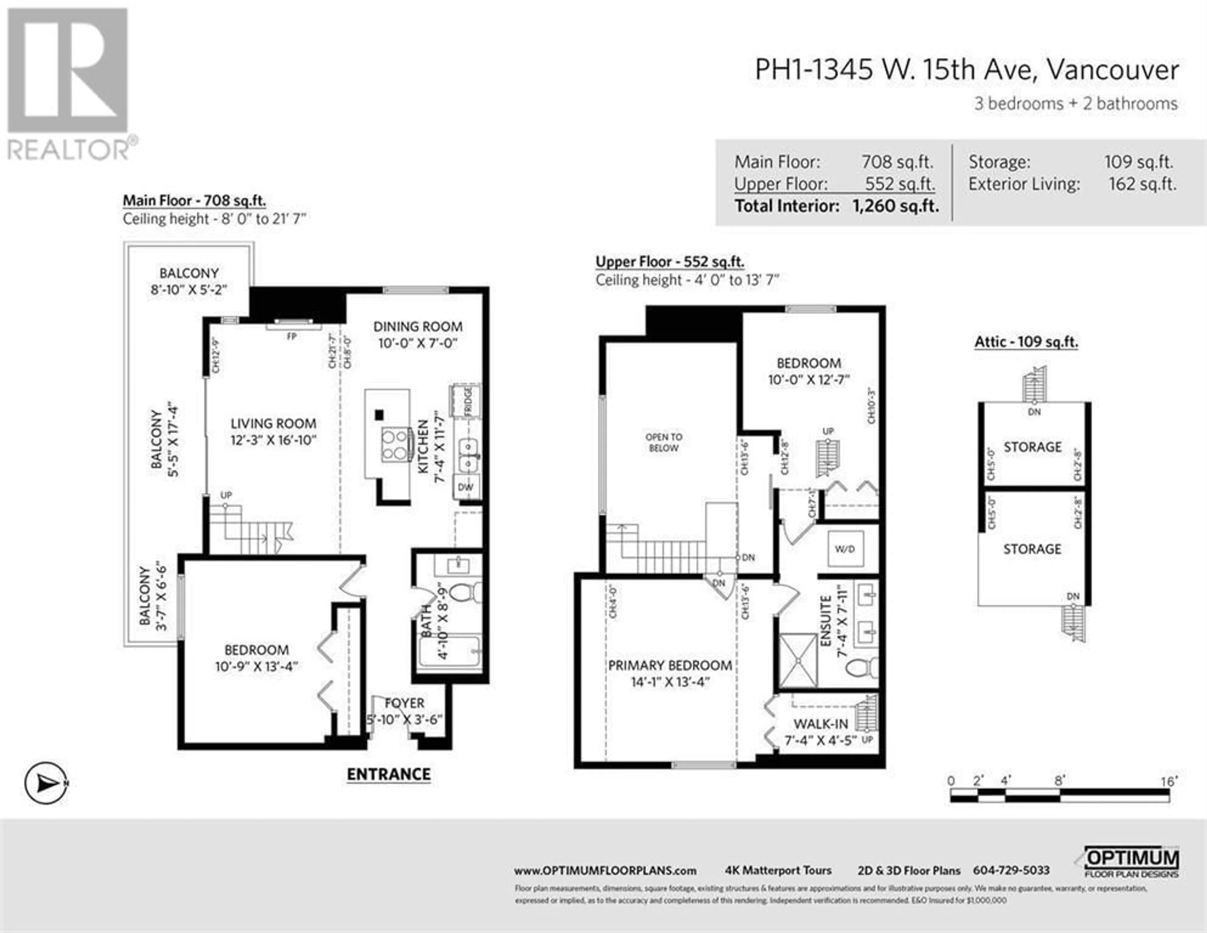 Floor plan for PH1 1345 W 15TH AVENUE, Vancouver British Columbia V6H3R3