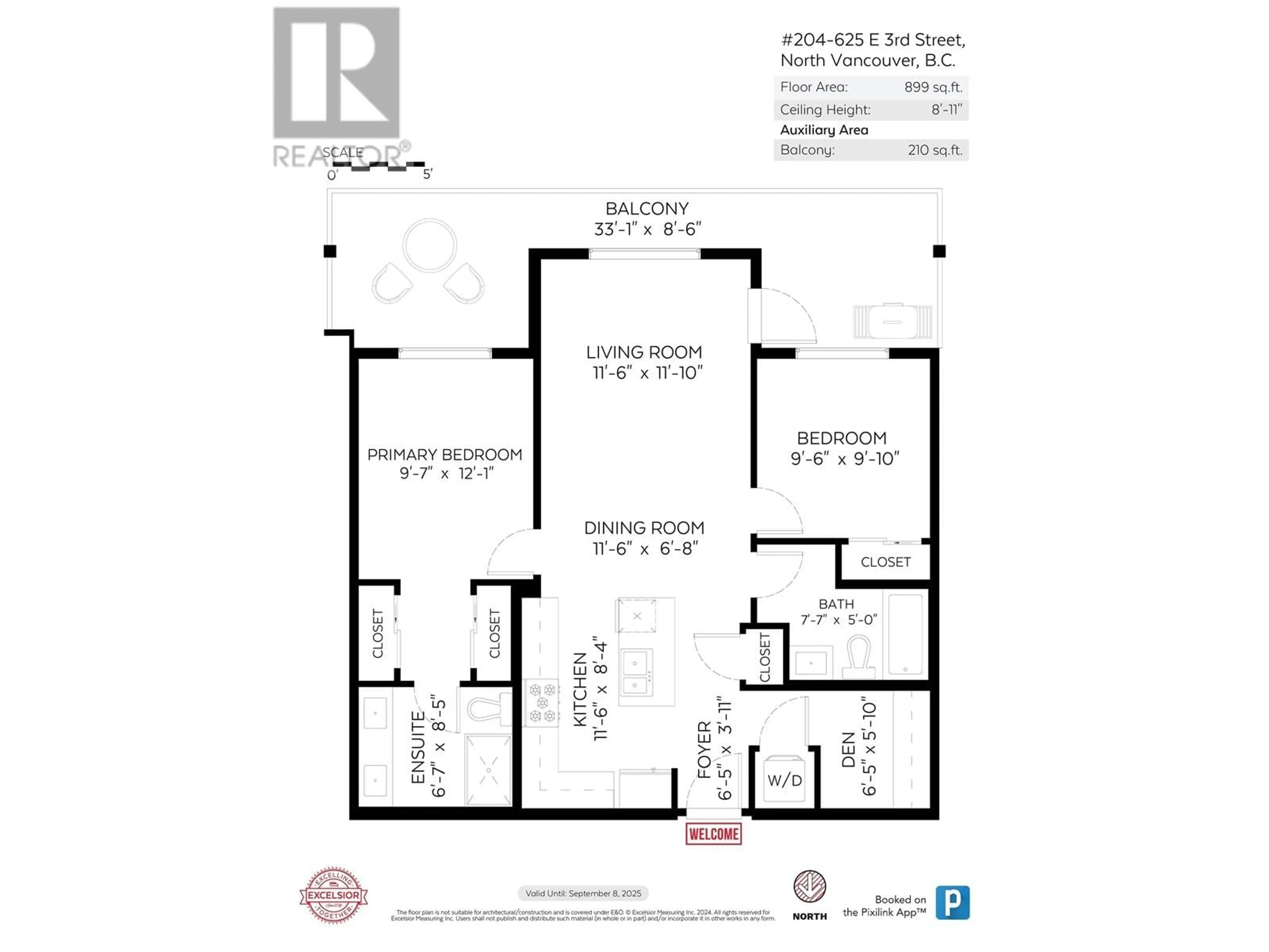 Floor plan for 204 625 E 3RD STREET, North Vancouver British Columbia V7L1G6