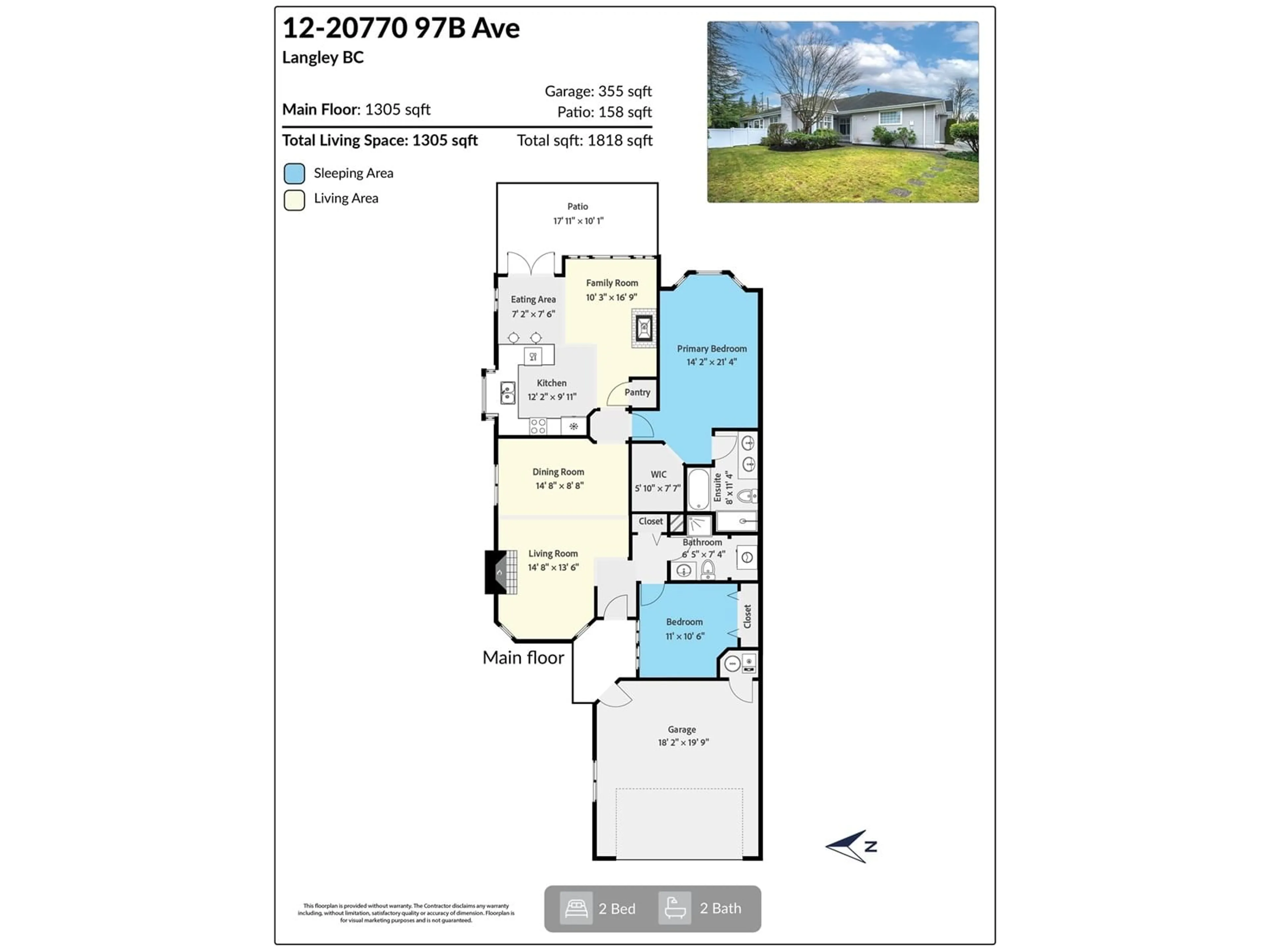 Floor plan for 12 20770 97B AVENUE, Langley British Columbia V1M3X9