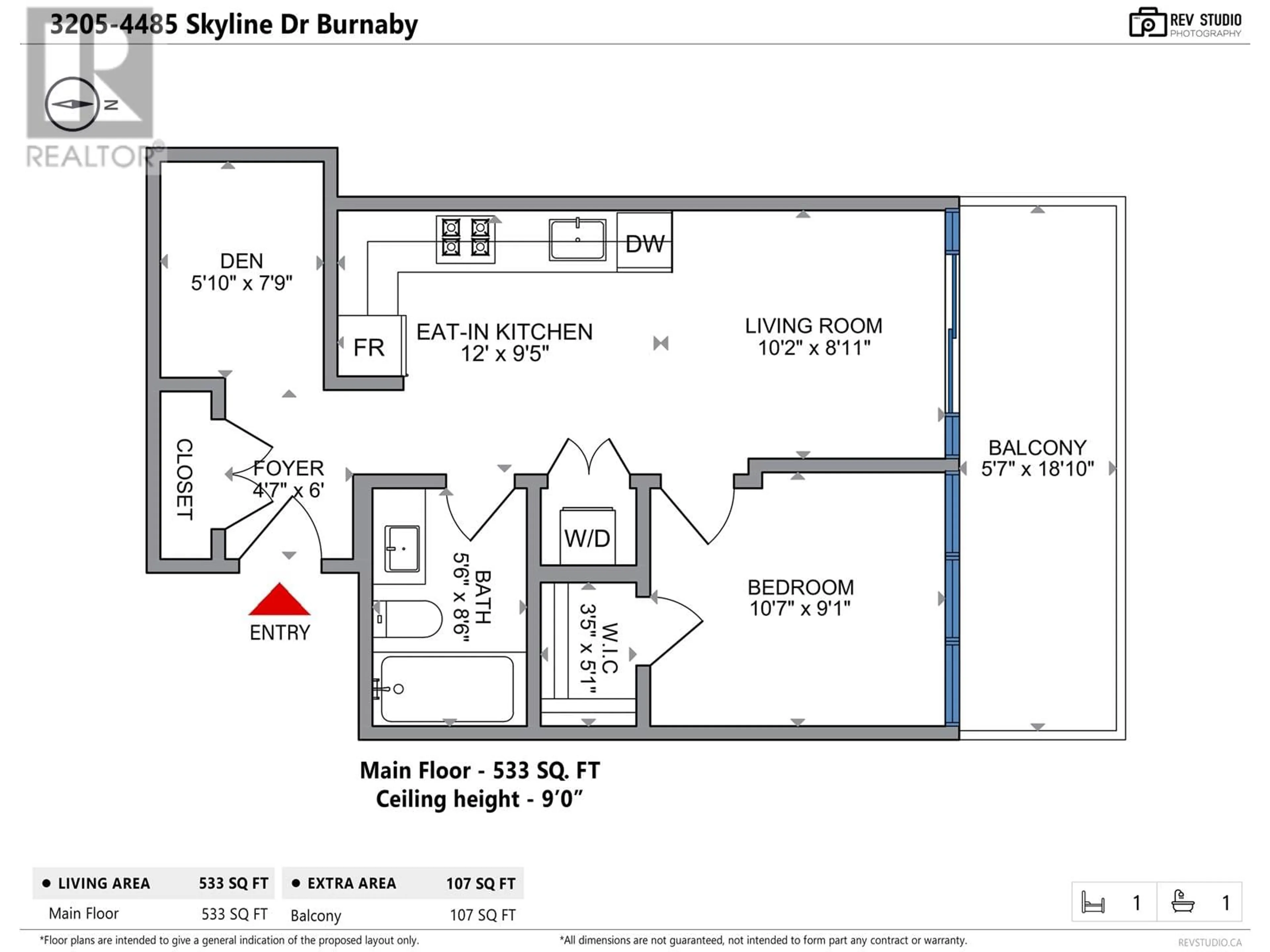 Floor plan for 3205 4485 SKYLINE DRIVE, Burnaby British Columbia V5C0J2