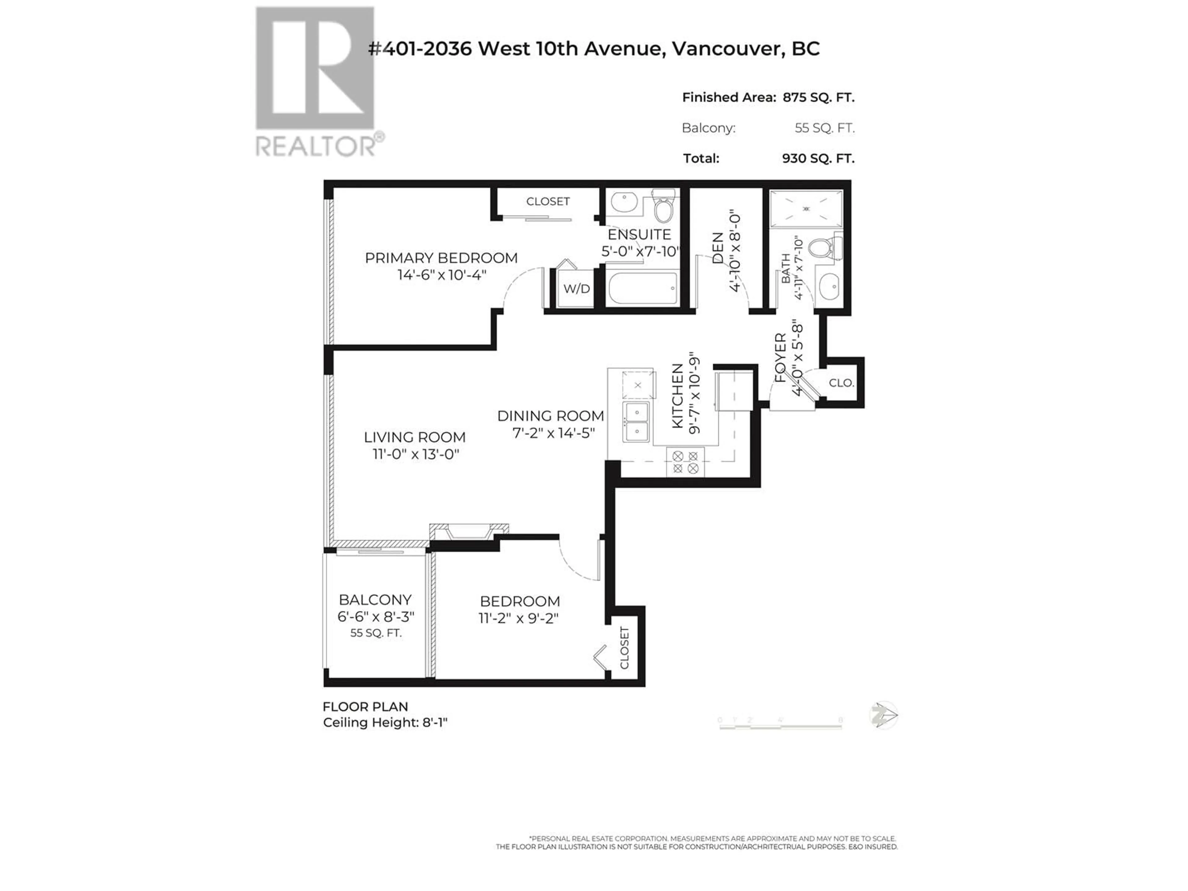 Floor plan for 401 2036 W 10TH AVENUE, Vancouver British Columbia V6J2B3