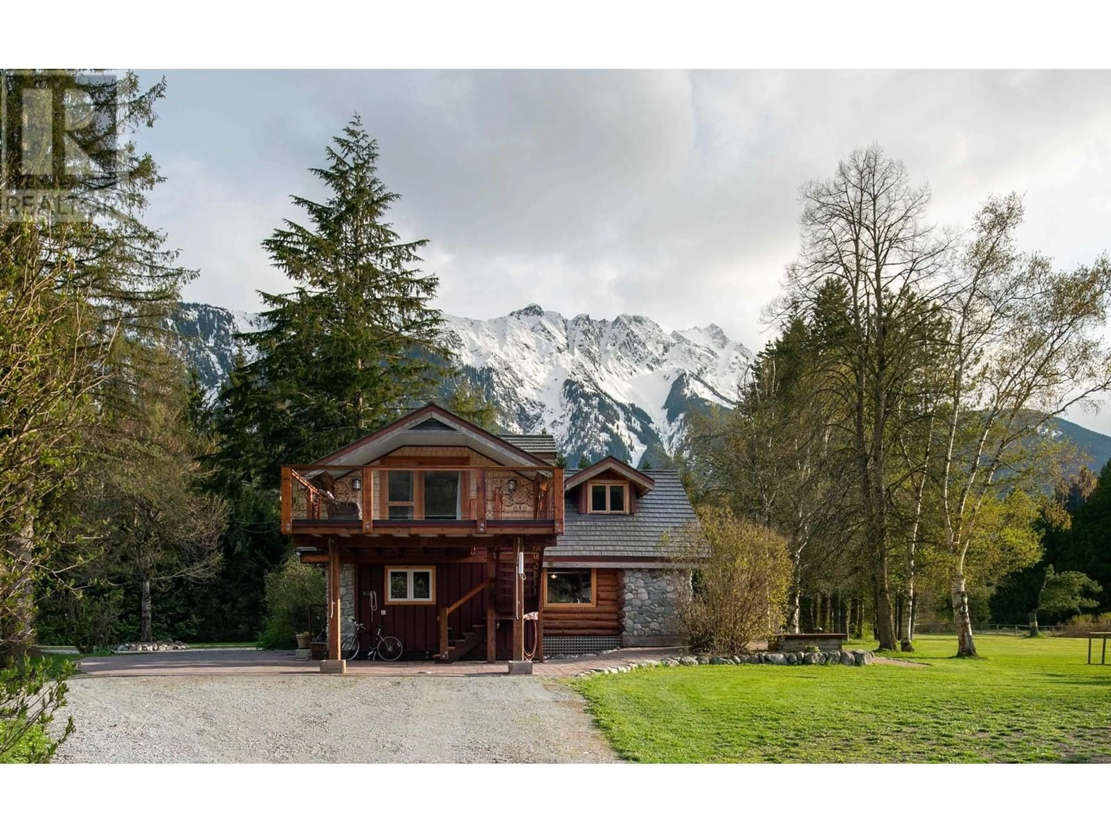 A pic from outside/outdoor area/front of a property/back of a property/a pic from drone, mountain view for 1865 HIGHWAY 99, Pemberton British Columbia V0N2L1