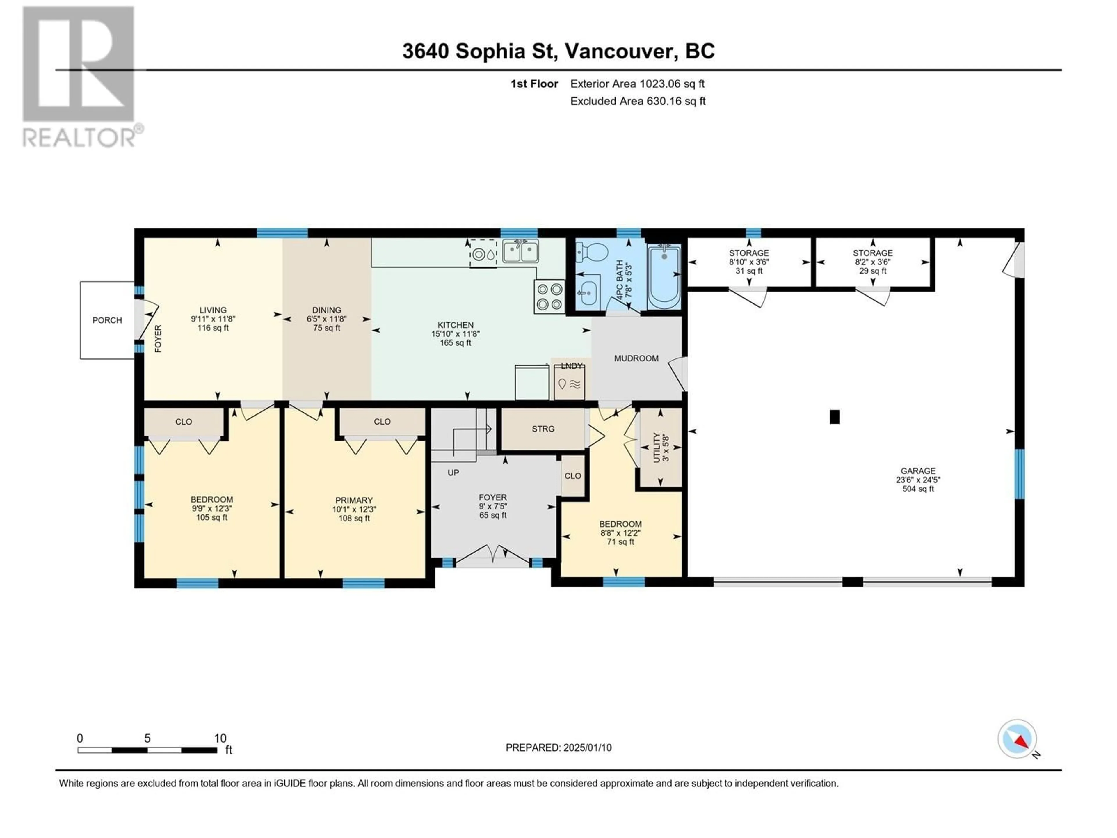 Floor plan for 3640 SOPHIA STREET, Vancouver British Columbia V5V5A1