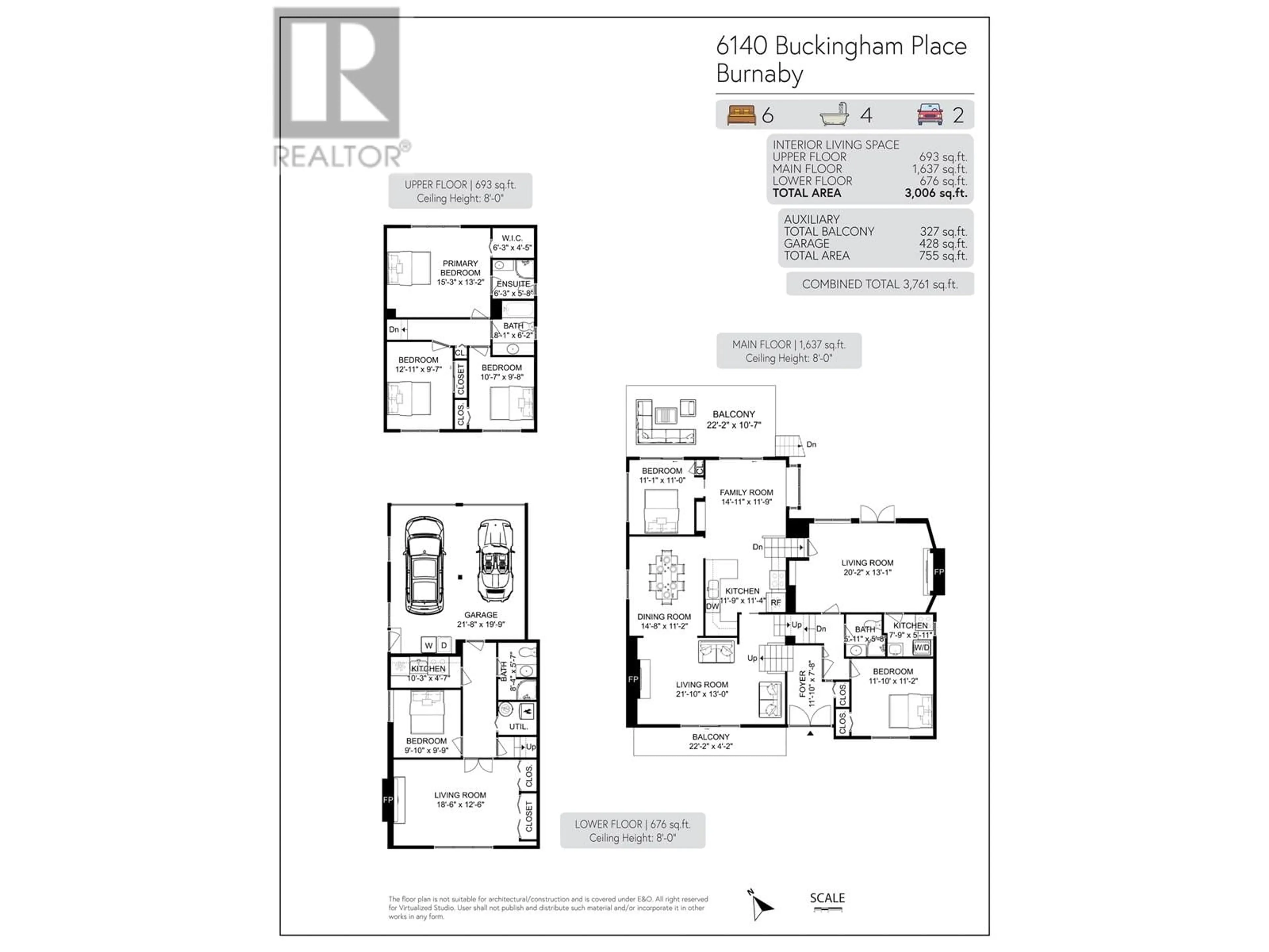 Floor plan for 6140 BUCKINGHAM PLACE, Burnaby British Columbia V5E3W5