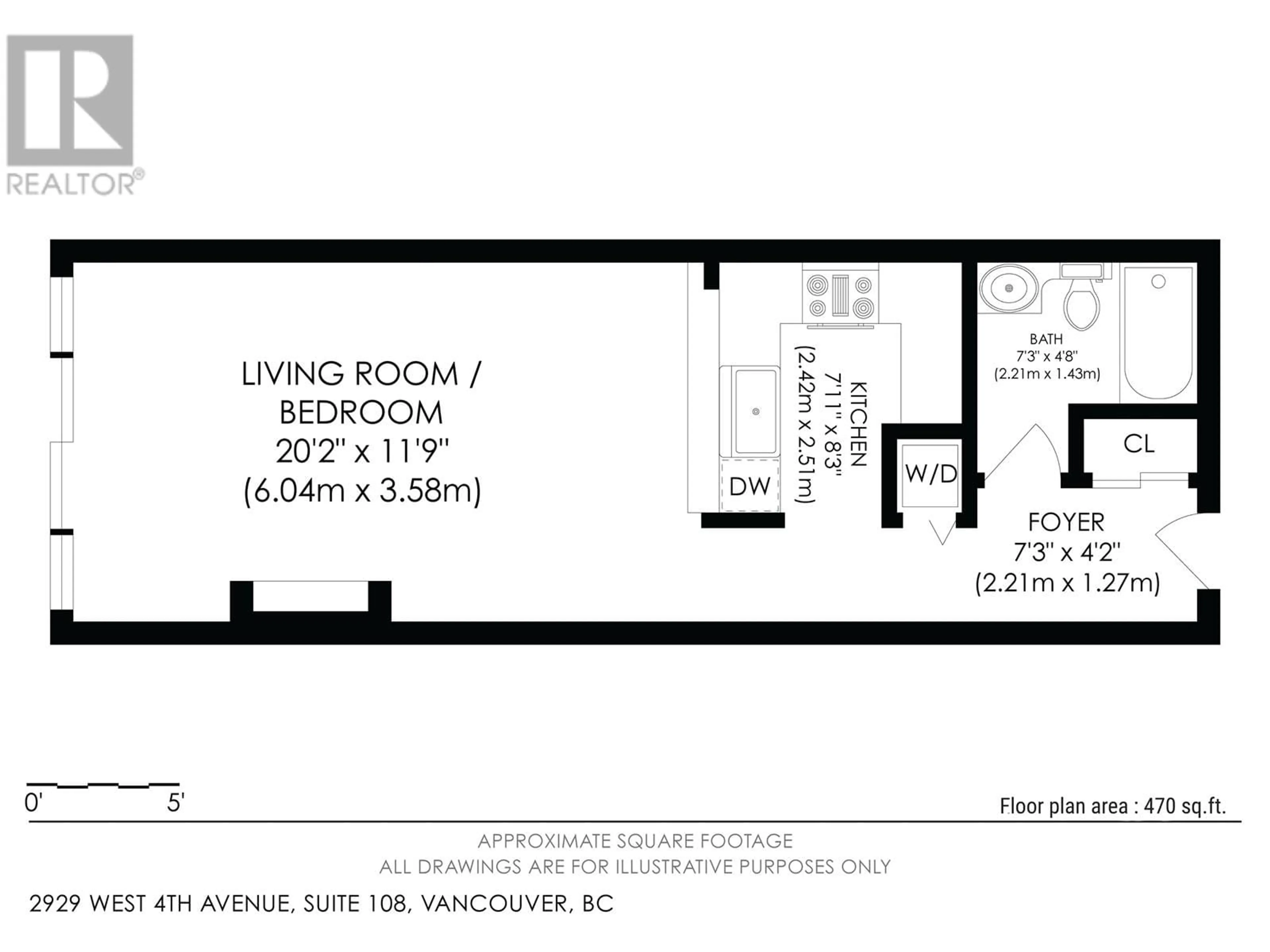 Floor plan for 108 2929 W 4TH AVENUE, Vancouver British Columbia V6K4T3