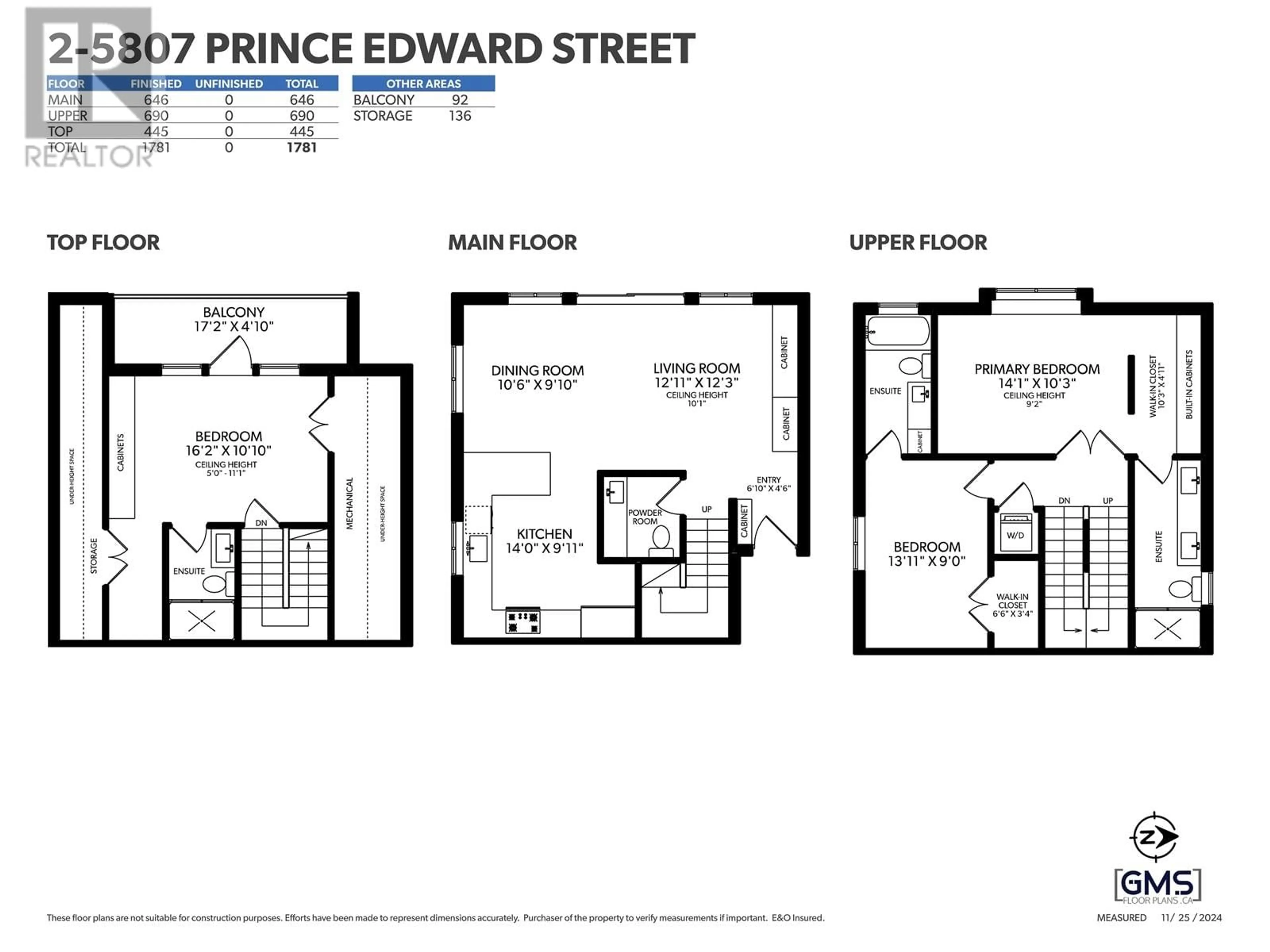 Floor plan for 2 5807 PRINCE EDWARD STREET, Vancouver British Columbia V5W2X8