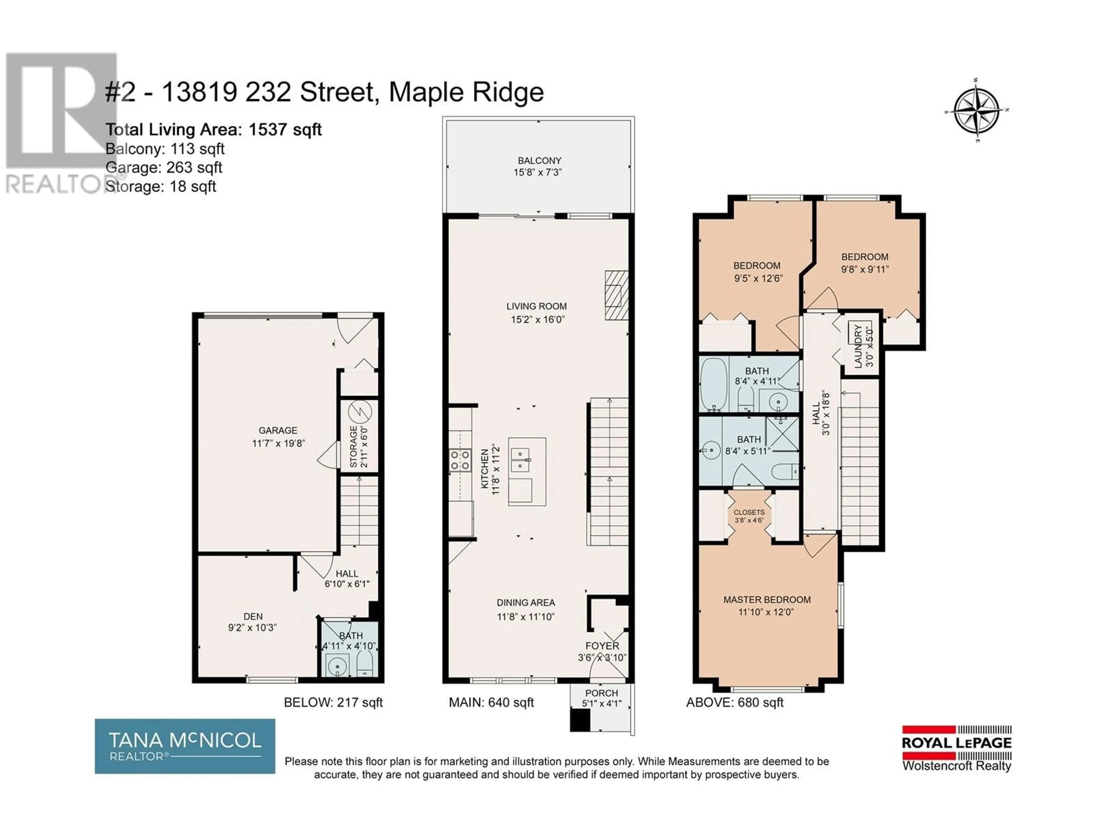 Floor plan for 2 13819 232 STREET, Maple Ridge British Columbia V4R0C7