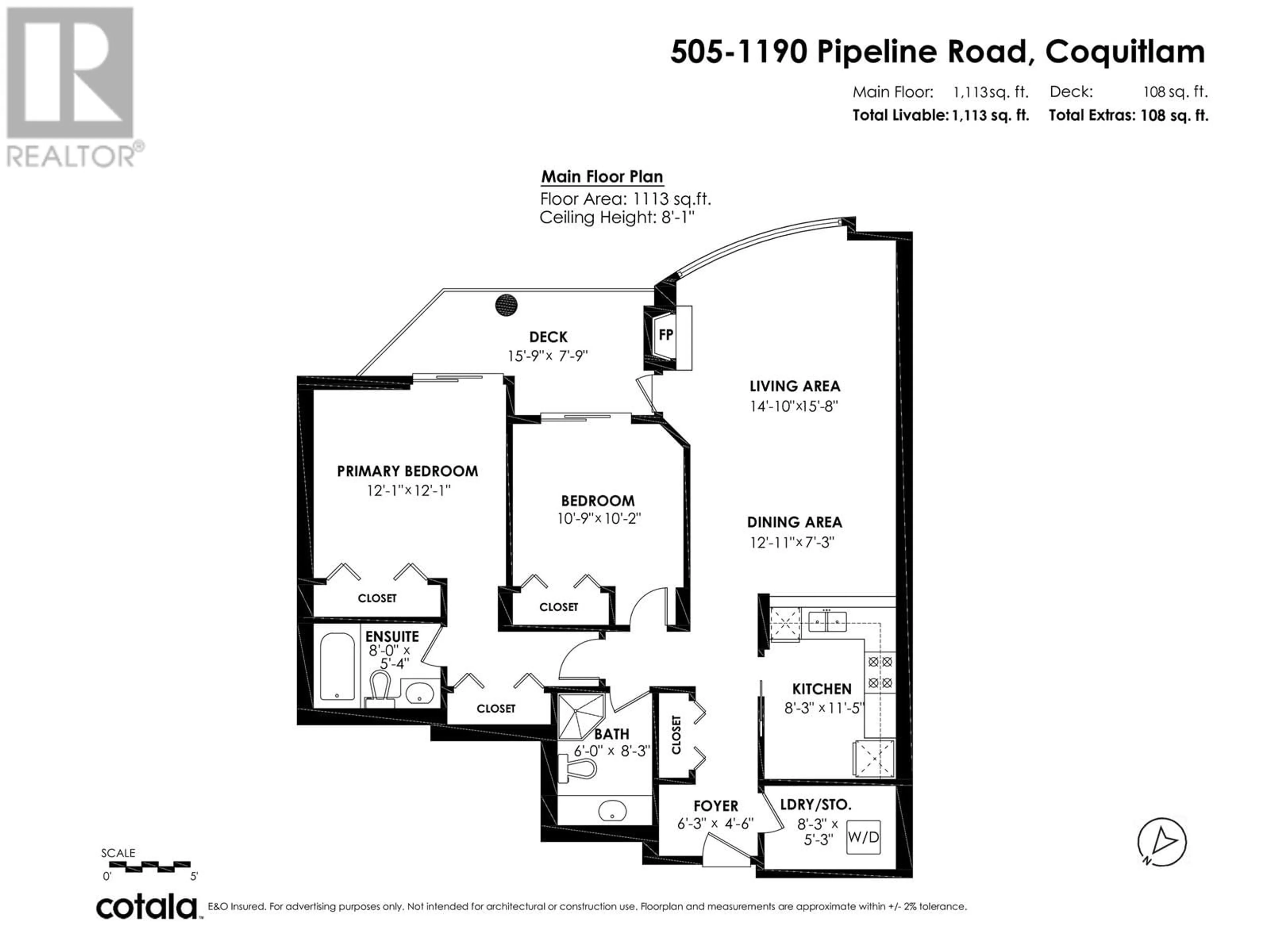 Floor plan for 505 1190 PIPELINE ROAD, Coquitlam British Columbia V3B7T9