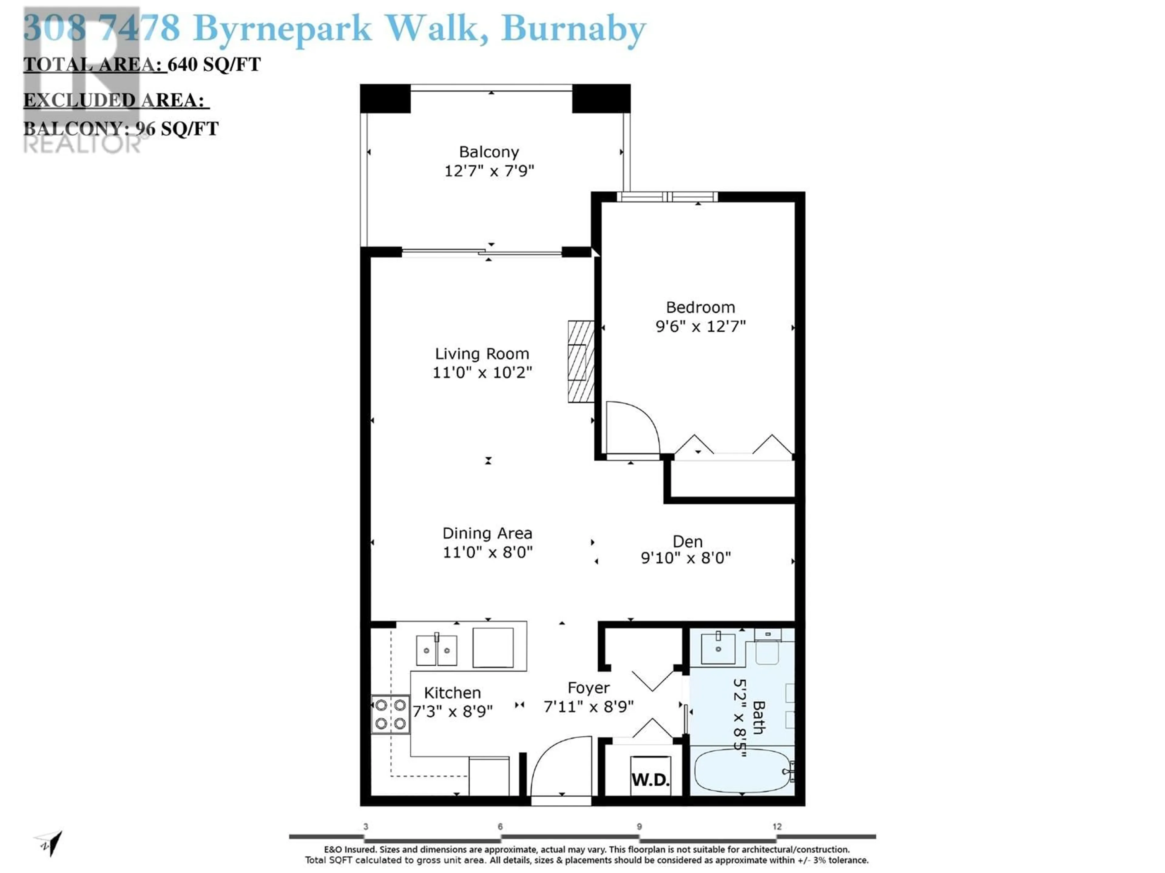 Floor plan for 308 7478 BYRNEPARK WALK, Burnaby British Columbia V3N0B5