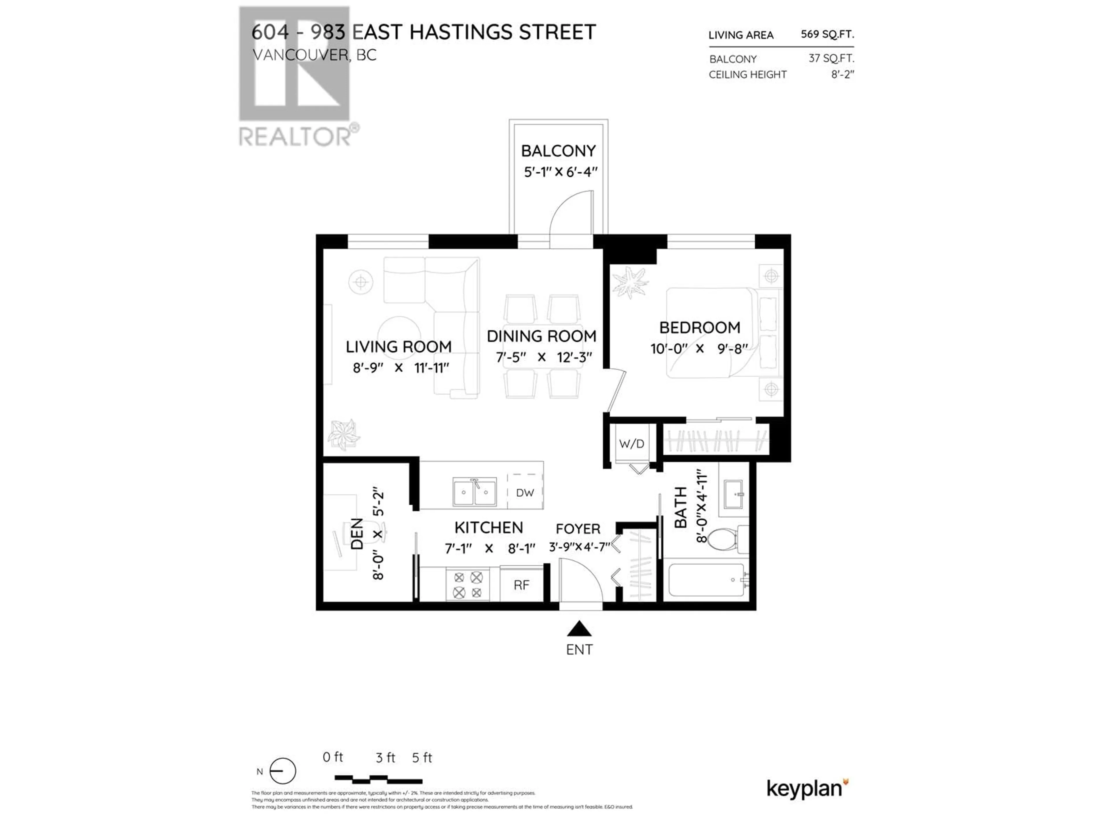 Floor plan for 604 983 E HASTINGS STREET, Vancouver British Columbia V6A0G9