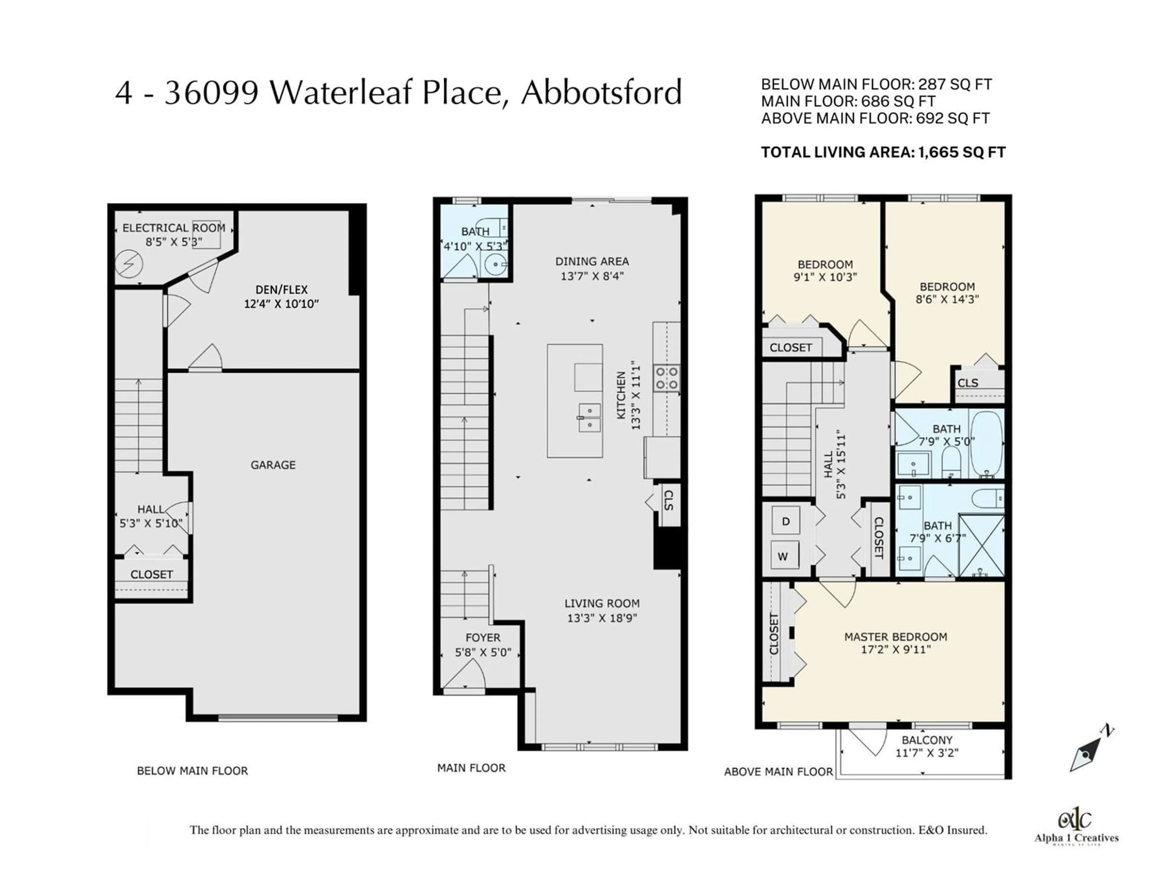 Floor plan for 4 36099 WATERLEAF PLACE, Abbotsford British Columbia V3G0G5