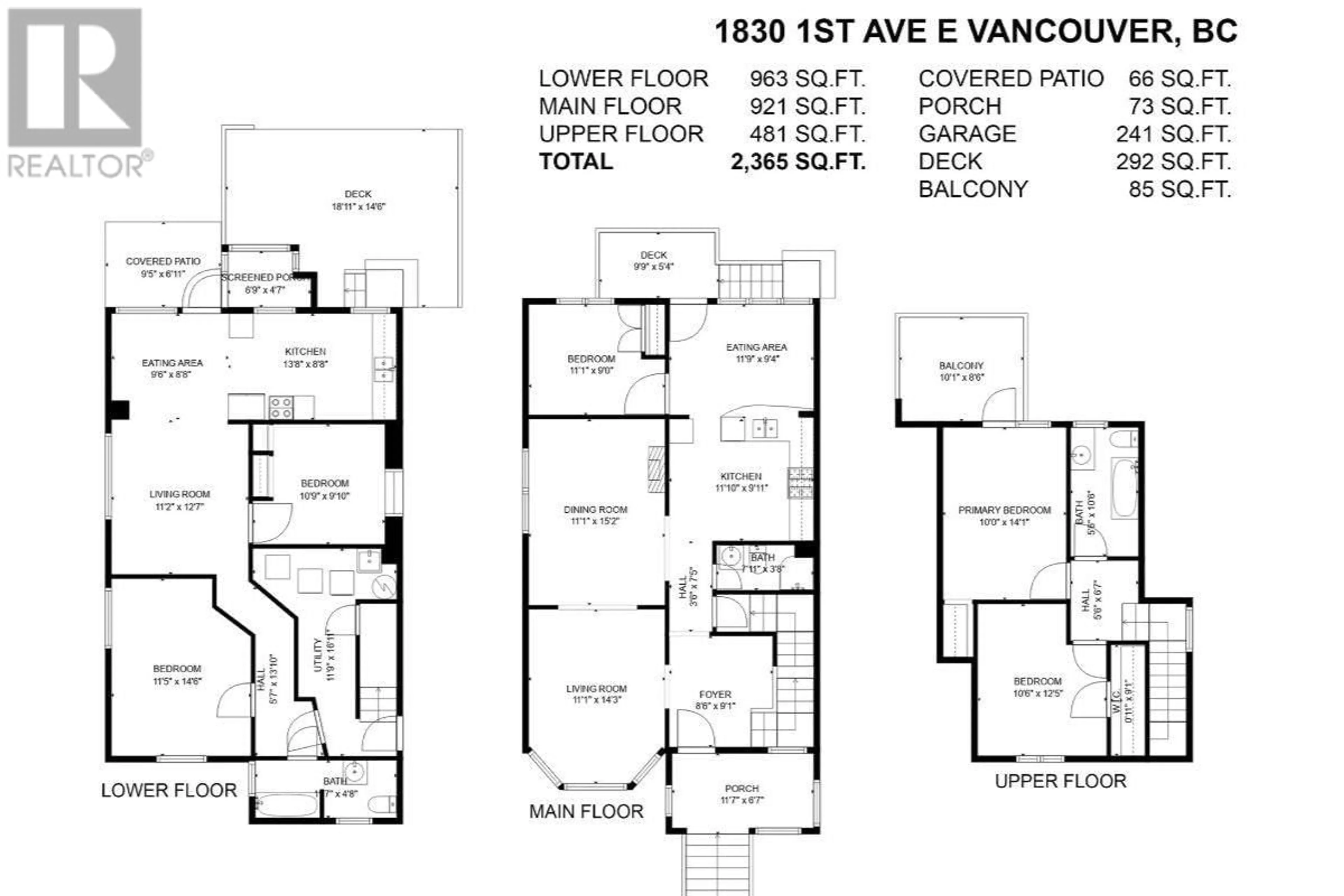 Floor plan for 1830 E 1ST AVENUE, Vancouver British Columbia V5N1B1