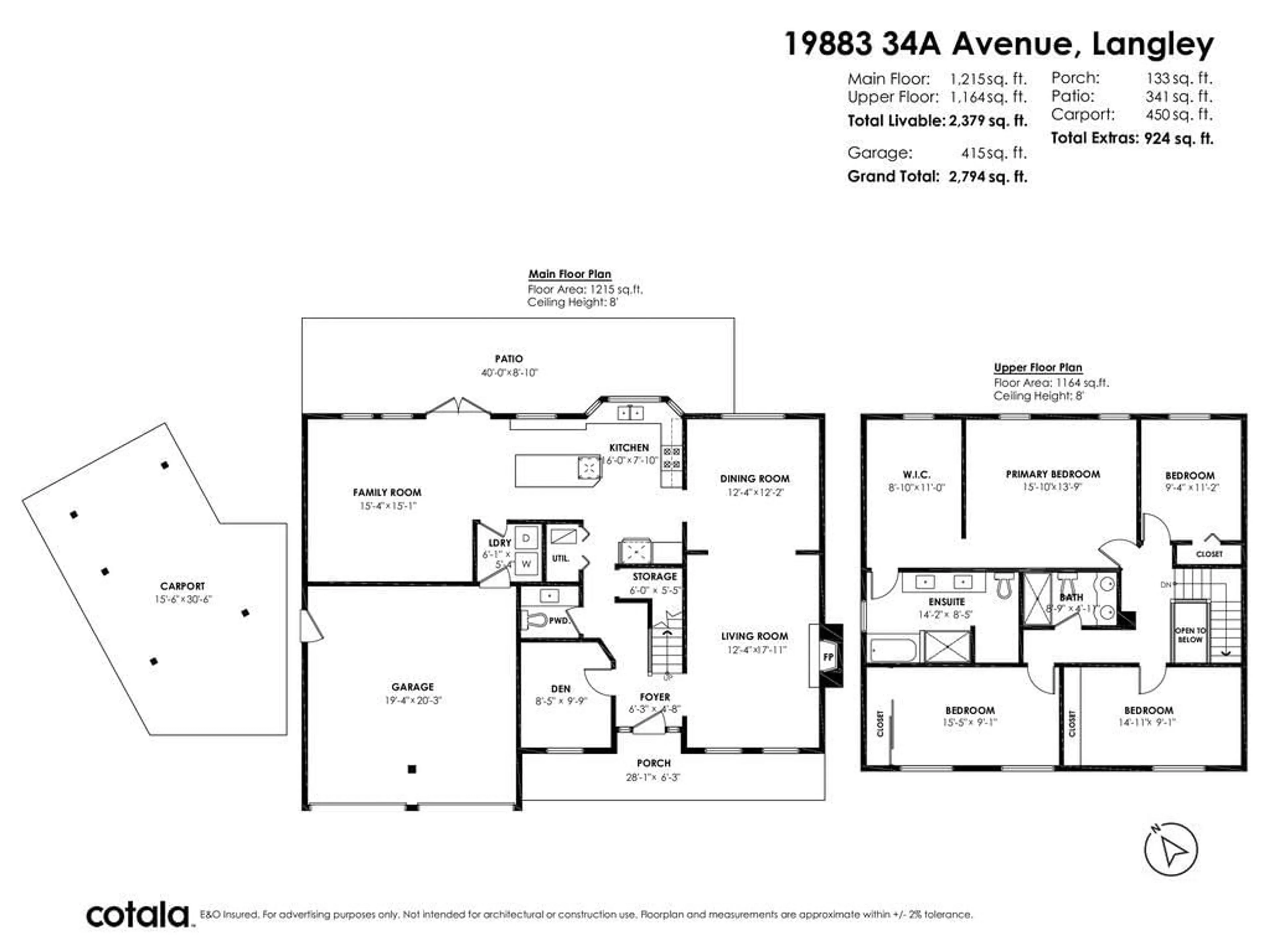 Floor plan for 19883 34A AVENUE, Langley British Columbia V3A7W7