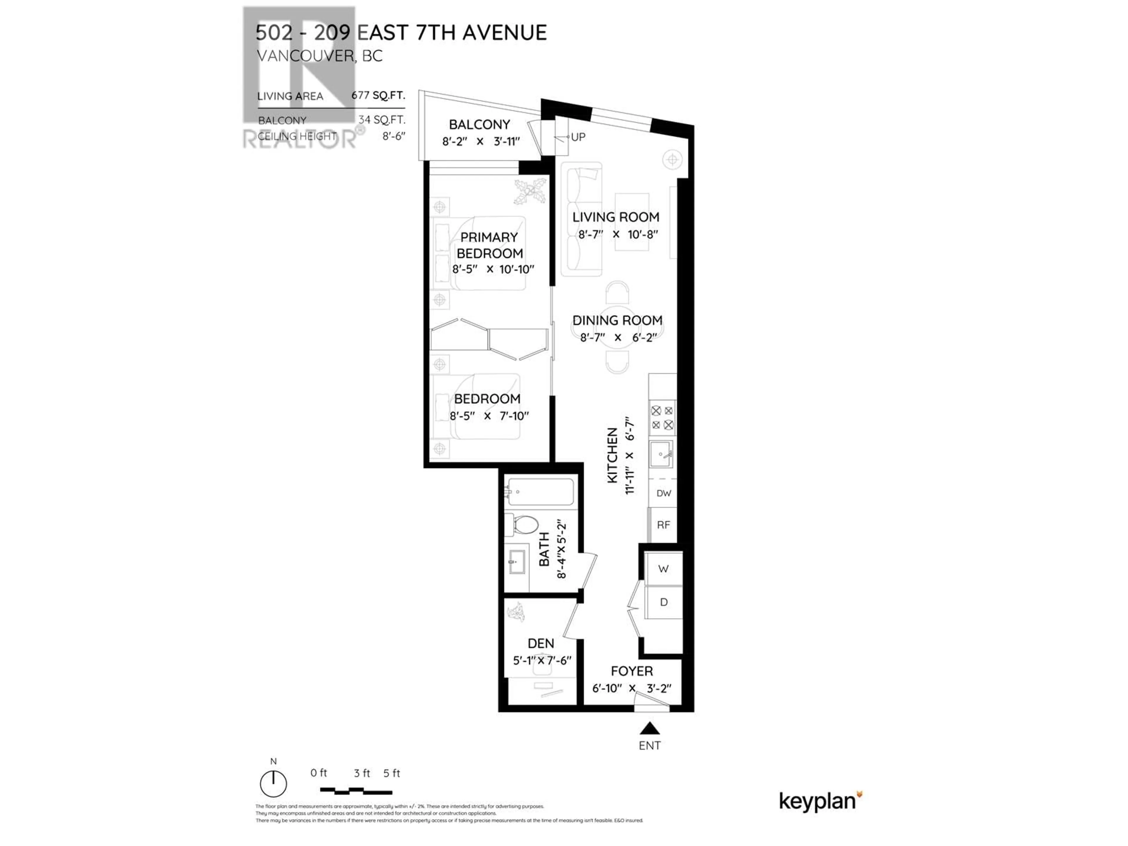 Floor plan for 502 209 E 7TH AVENUE, Vancouver British Columbia V5T0H3