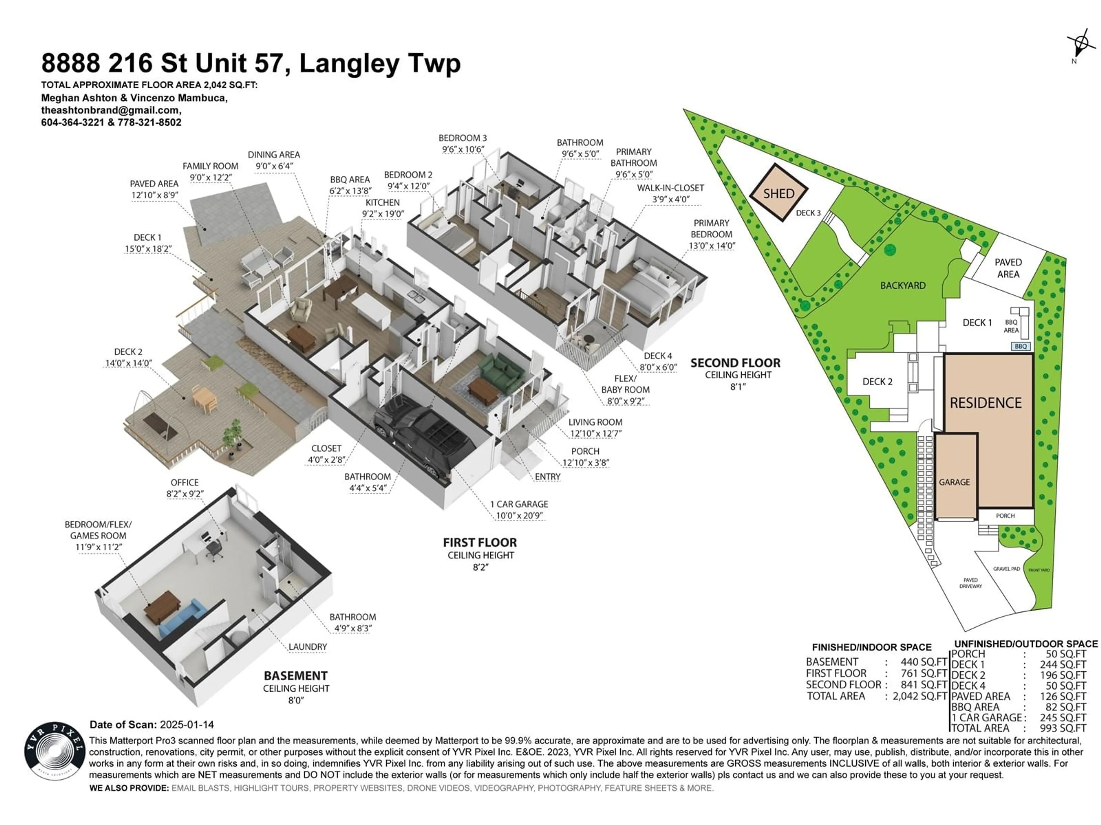 Floor plan for 57 8888 216 STREET, Langley British Columbia V1M3Z6