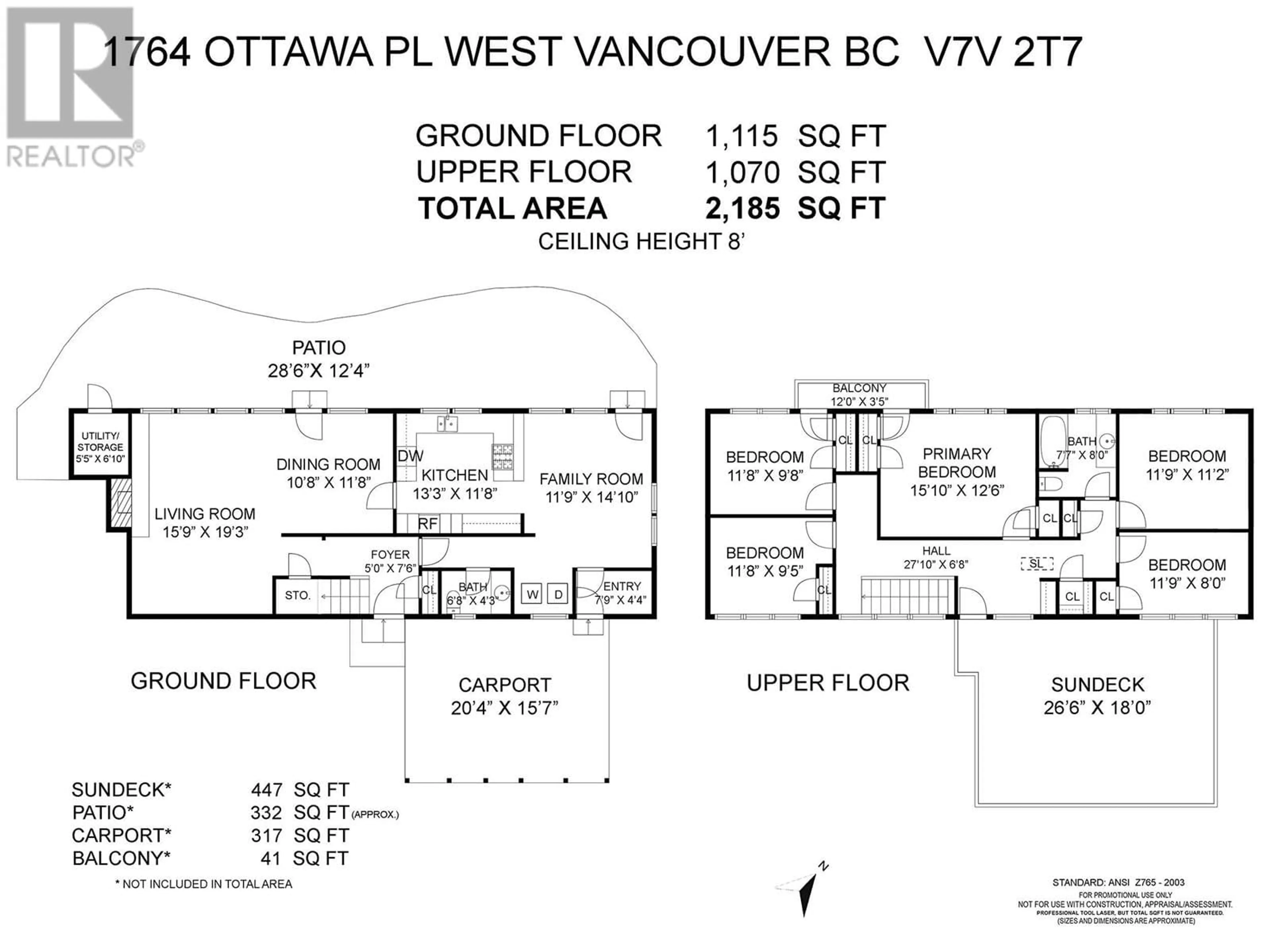 Floor plan for 1764 OTTAWA PLACE, West Vancouver British Columbia V7V2T7