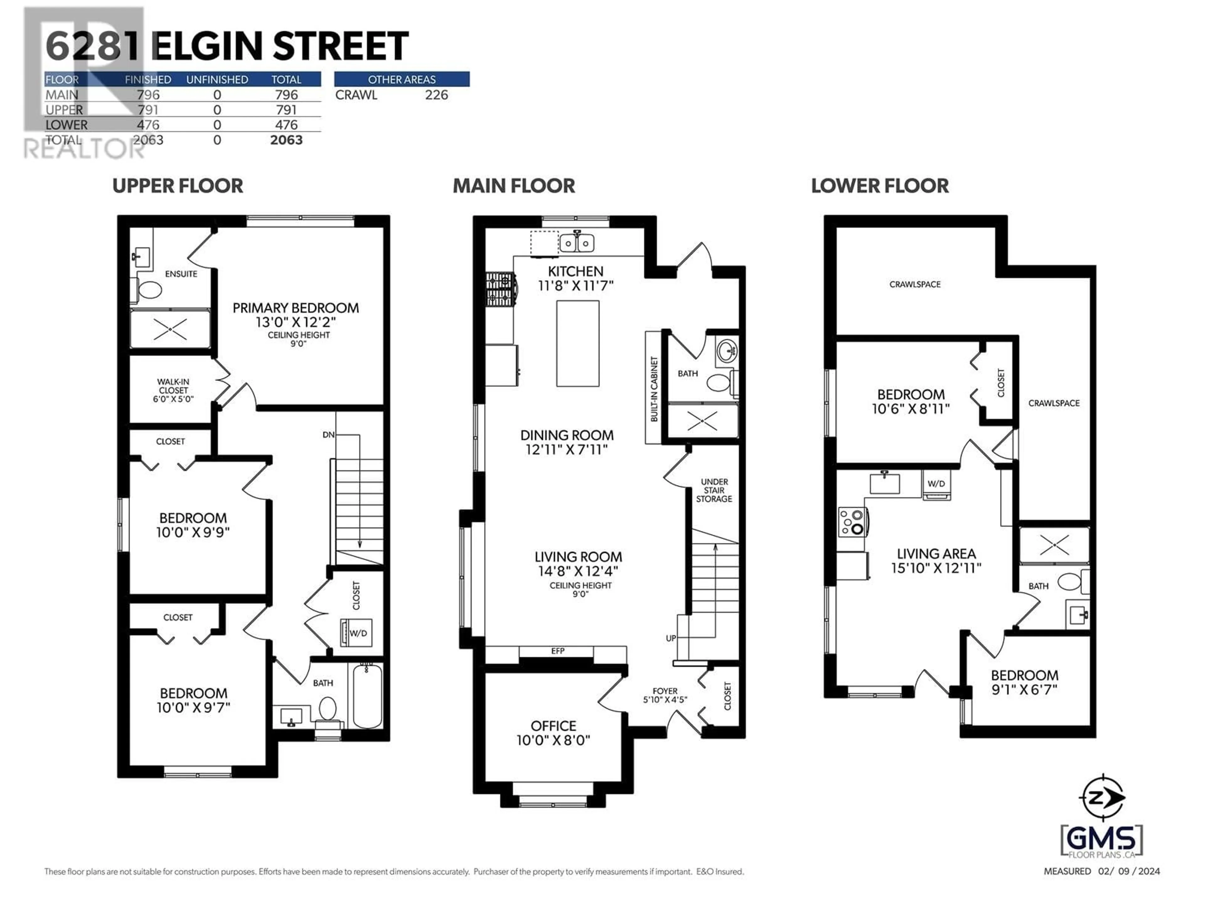 Floor plan for 6281 ELGIN STREET, Vancouver British Columbia V5W3K2