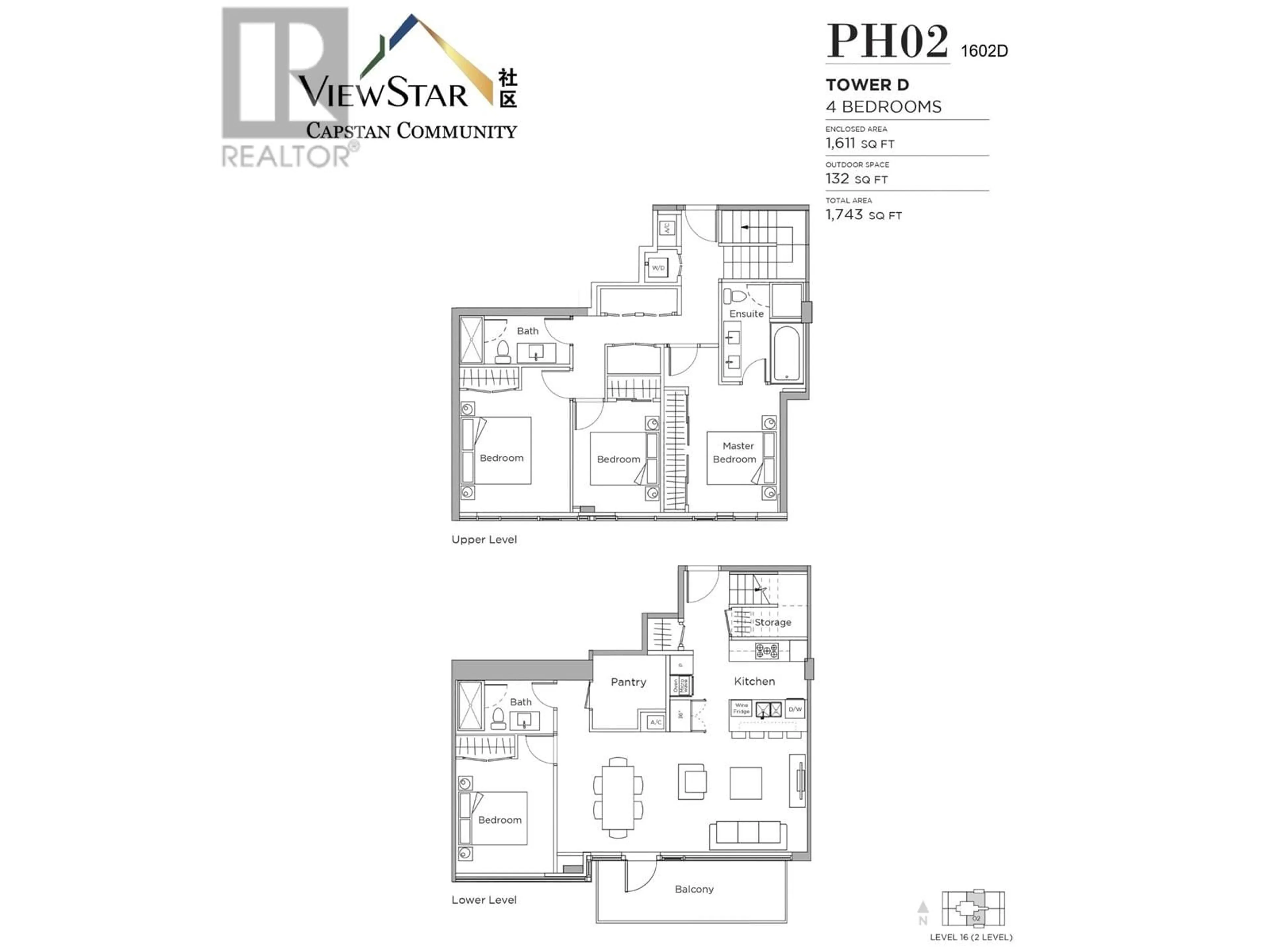 Floor plan for 1602 8155 CAPSTAN WAY, Richmond British Columbia V6X0V3