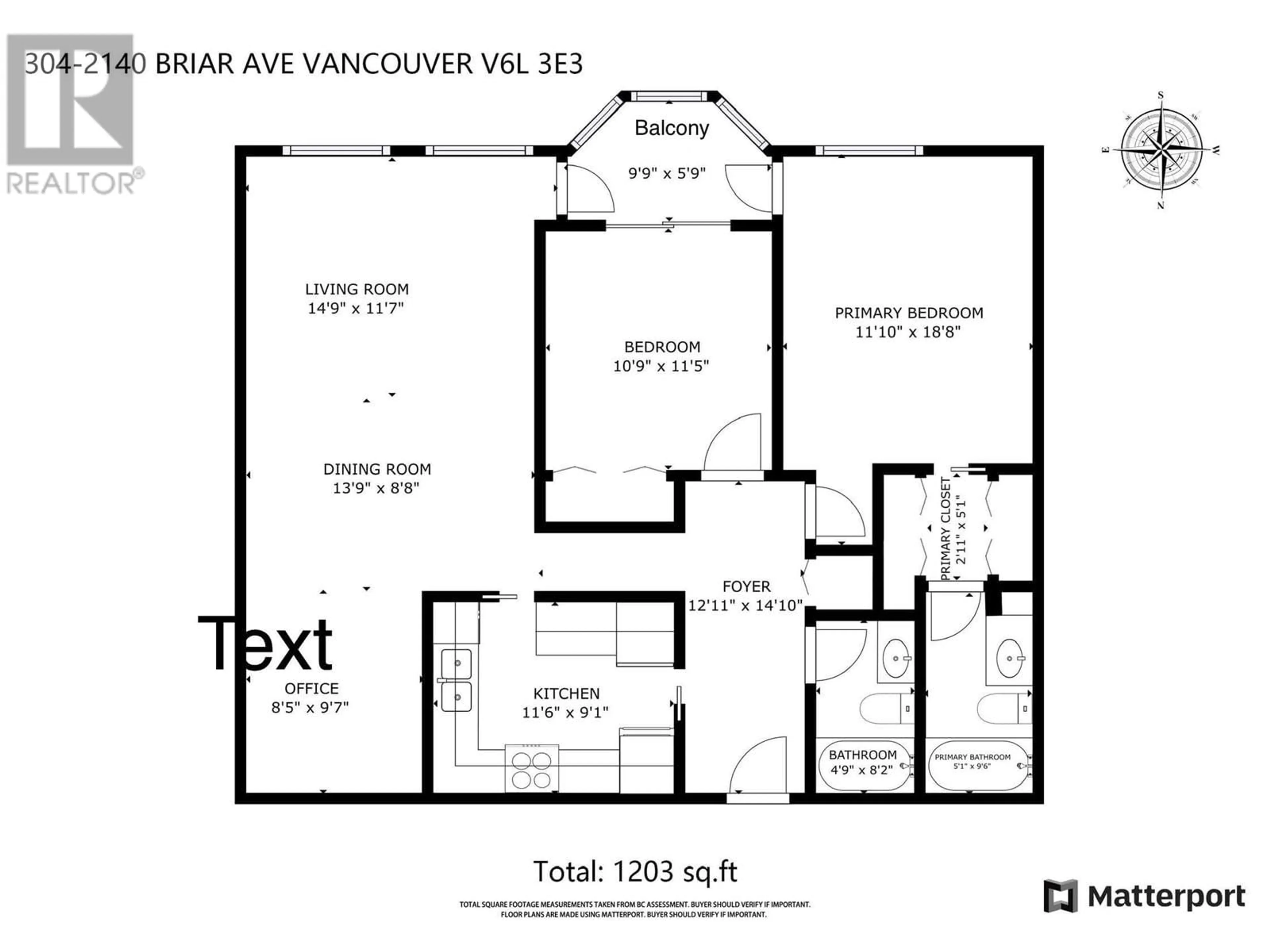 Floor plan for 304 2140 BRIAR AVENUE, Vancouver British Columbia V6L3E3