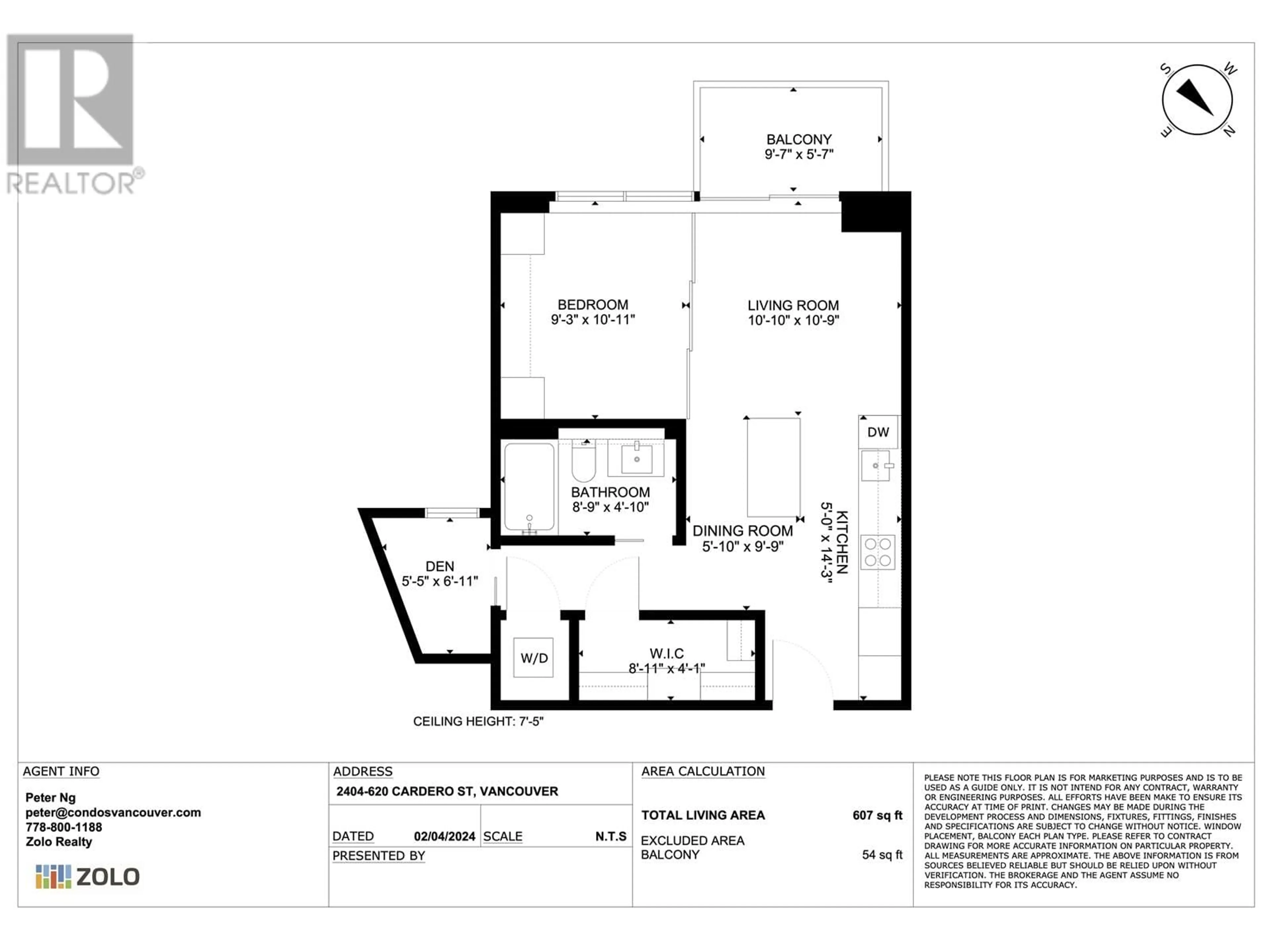 Floor plan for 2404 620 CARDERO STREET, Vancouver British Columbia V6G0C7