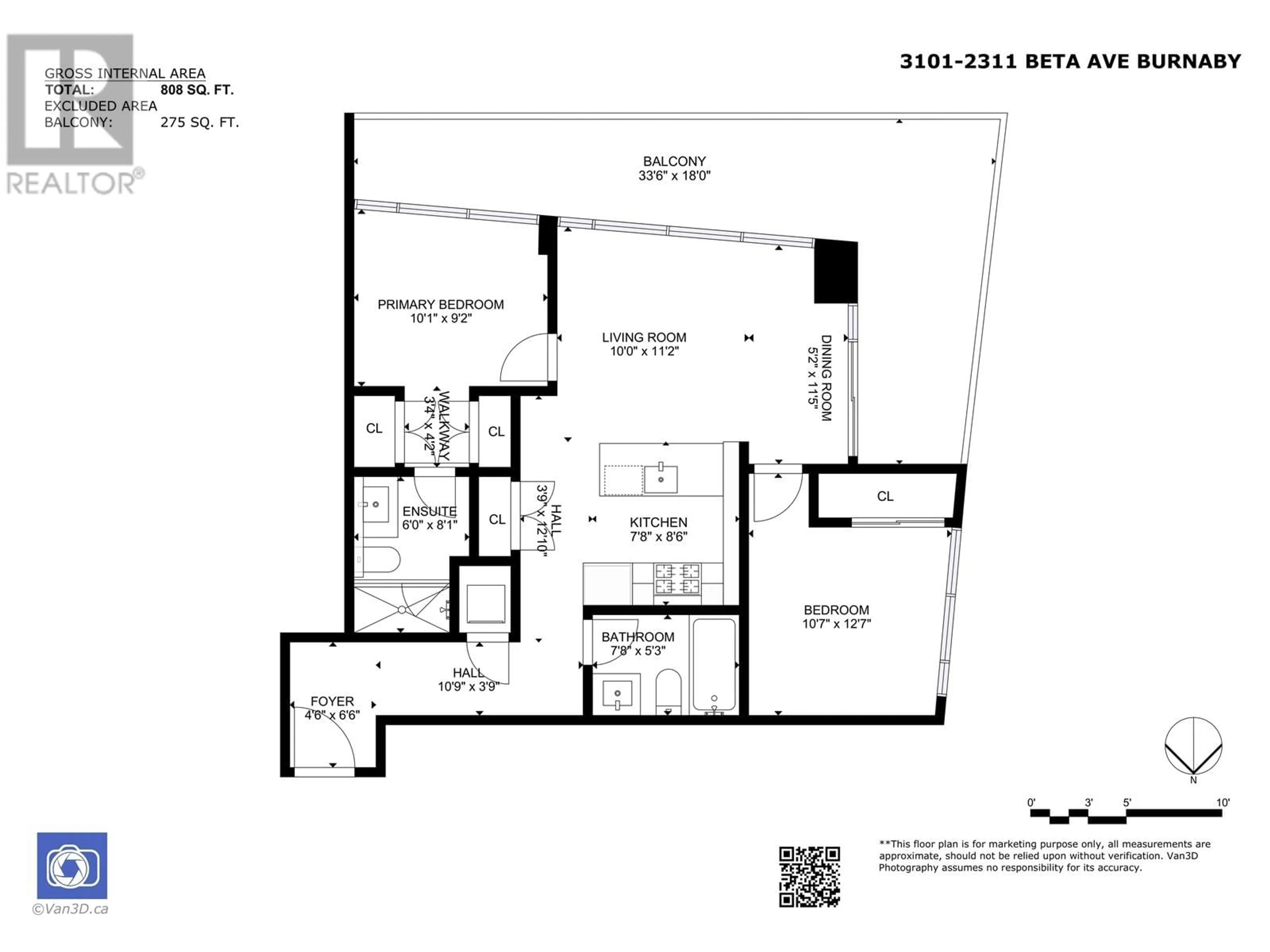 Floor plan for 3101 2311 BETA AVENUE, Burnaby British Columbia V5C0M1