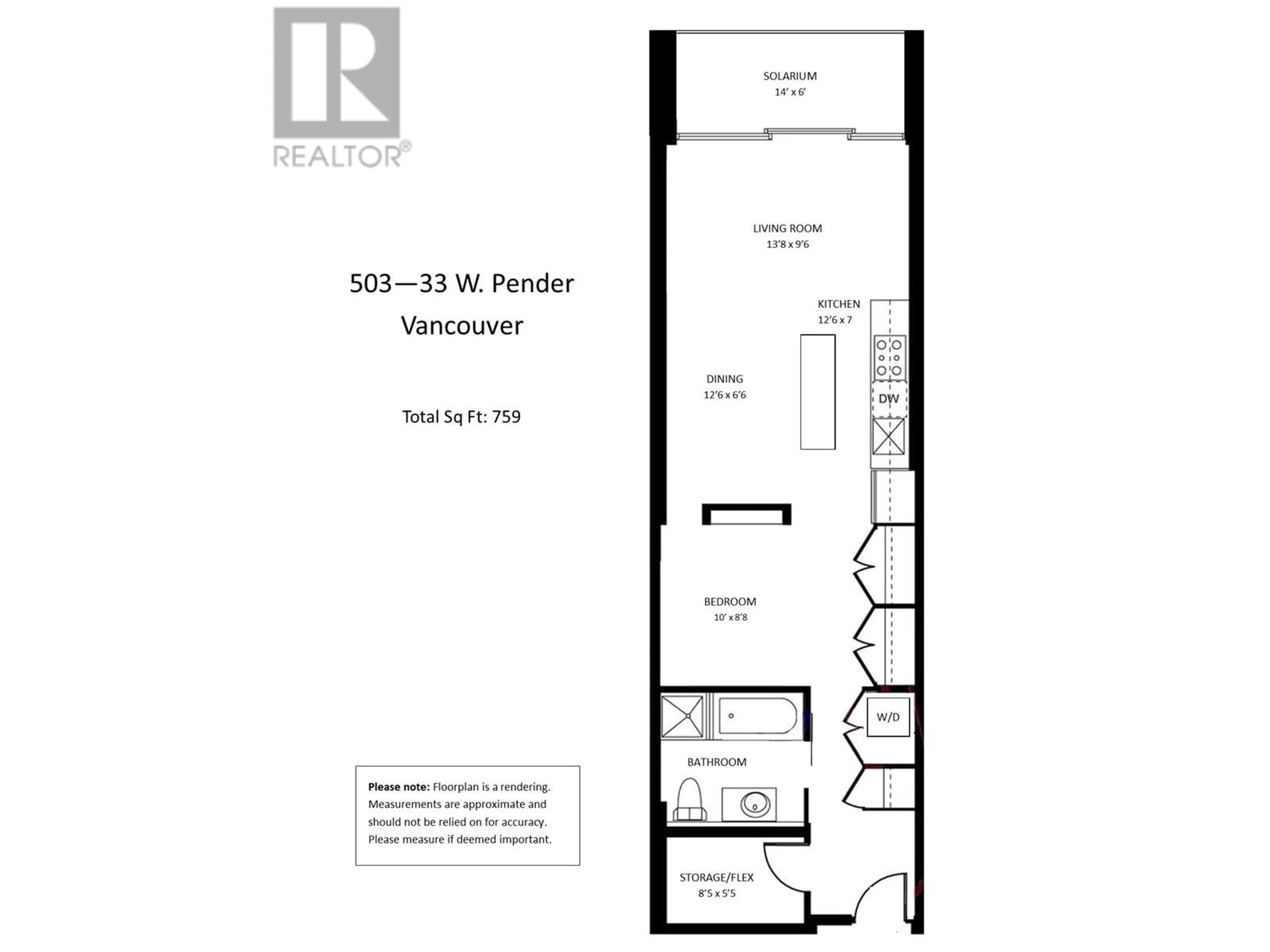 Floor plan for 503 - 33 PENDER STREET, Vancouver British Columbia V6B1R3
