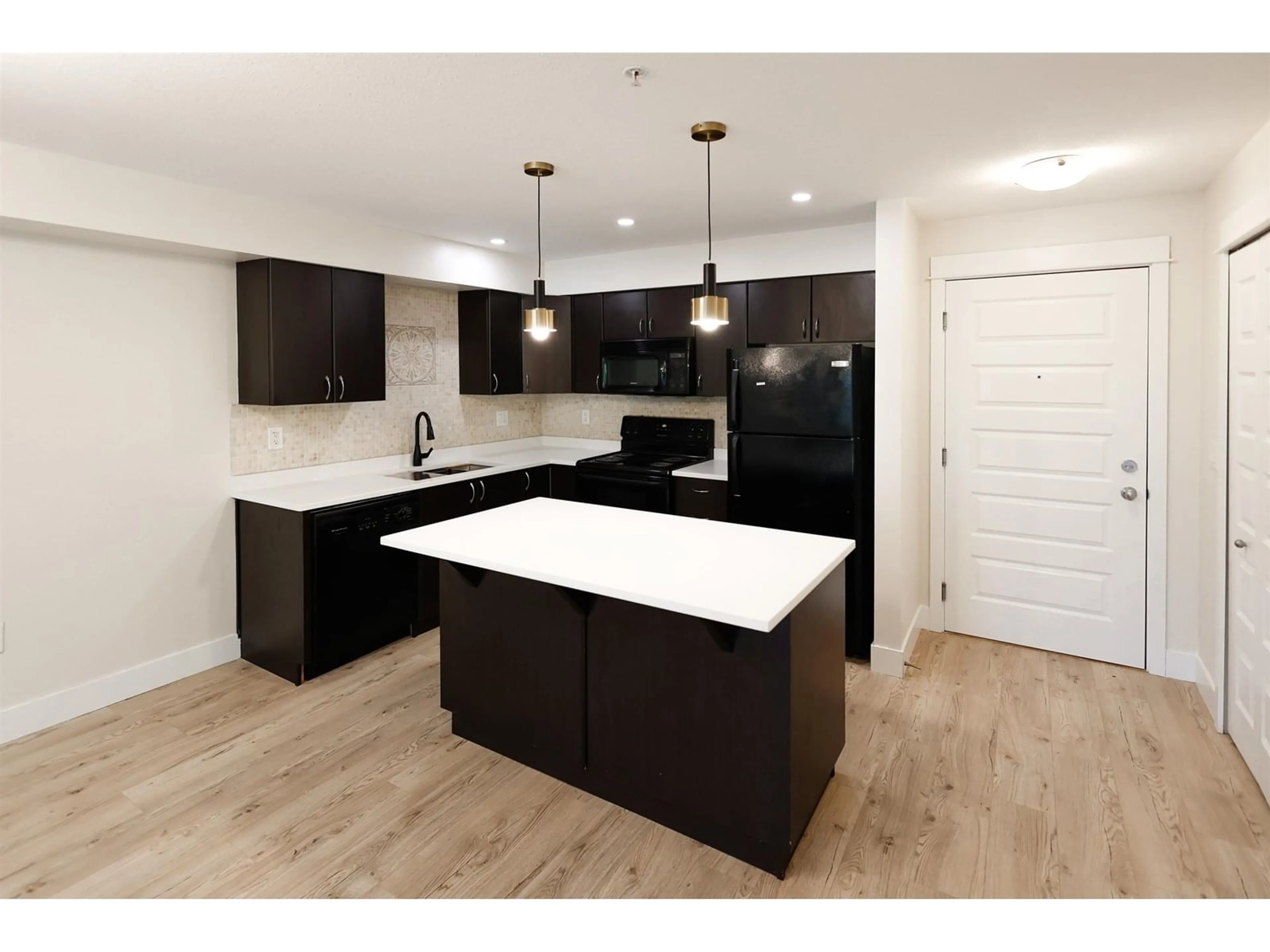 Open concept kitchen, wood/laminate floor for 307 2515 PARK DRIVE, Abbotsford British Columbia V2S0B2