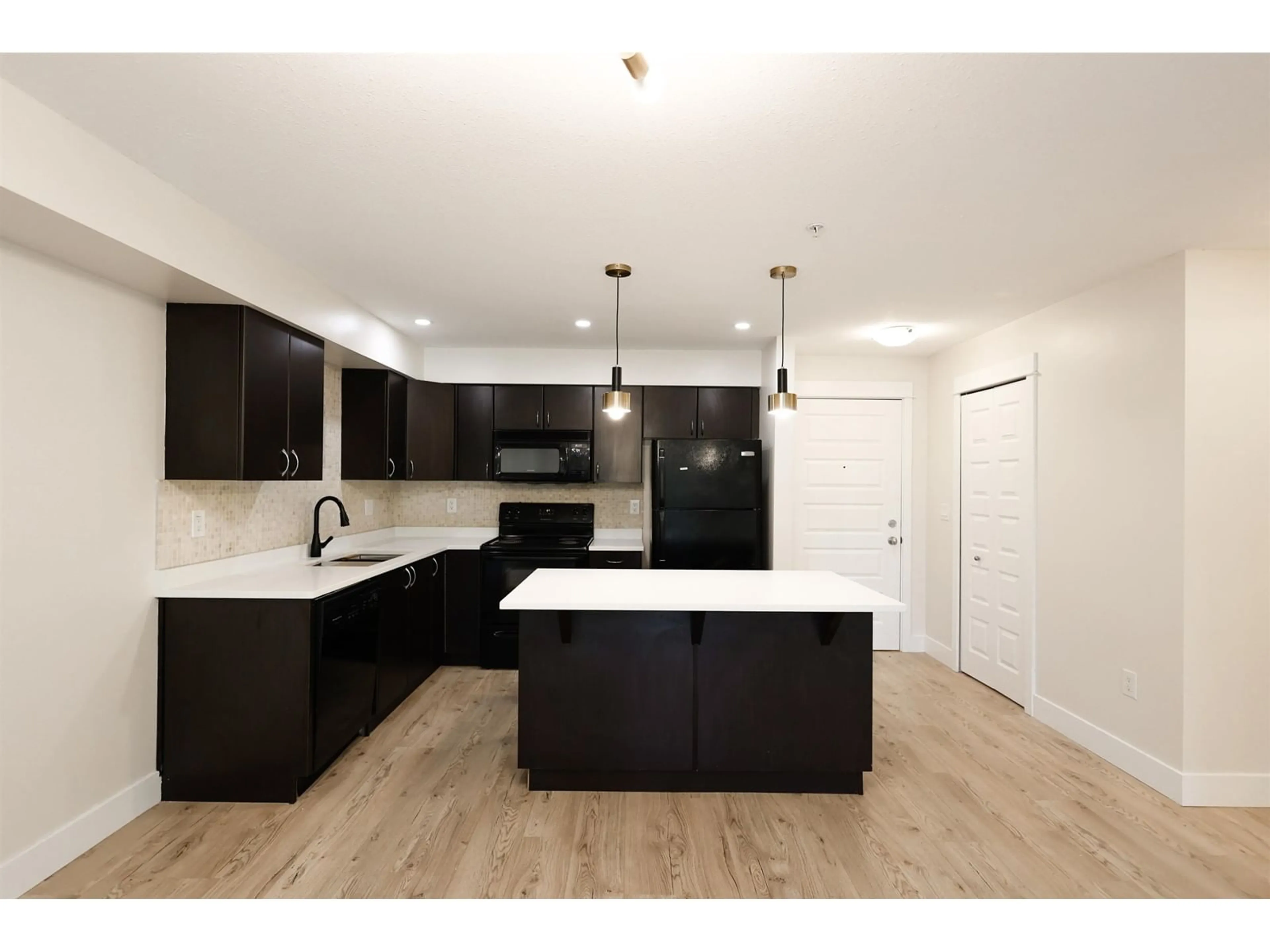 Open concept kitchen, wood/laminate floor for 307 2515 PARK DRIVE, Abbotsford British Columbia V2S0B2