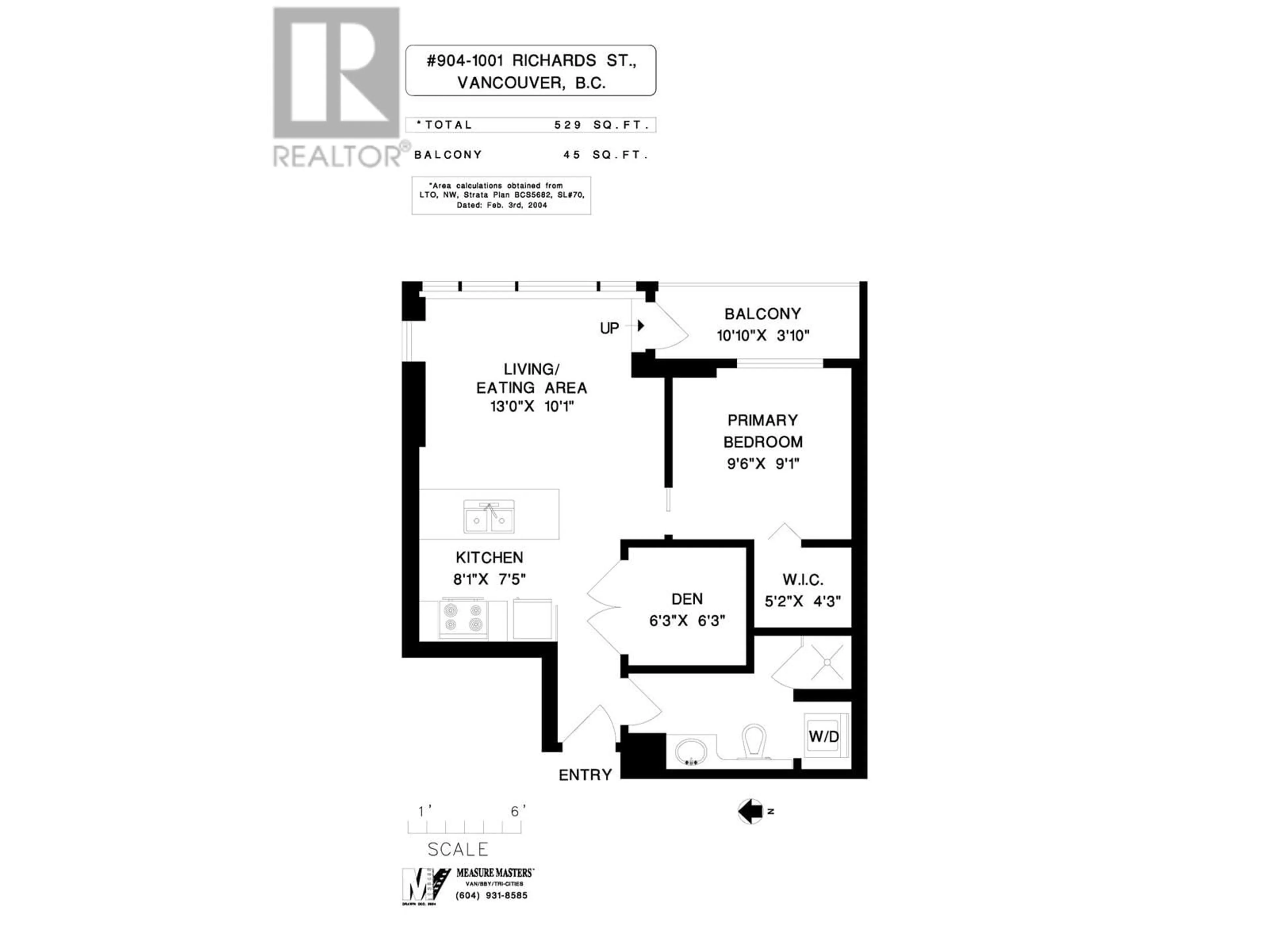 Floor plan for 904 1001 RICHARDS STREET, Vancouver British Columbia V6B1J6