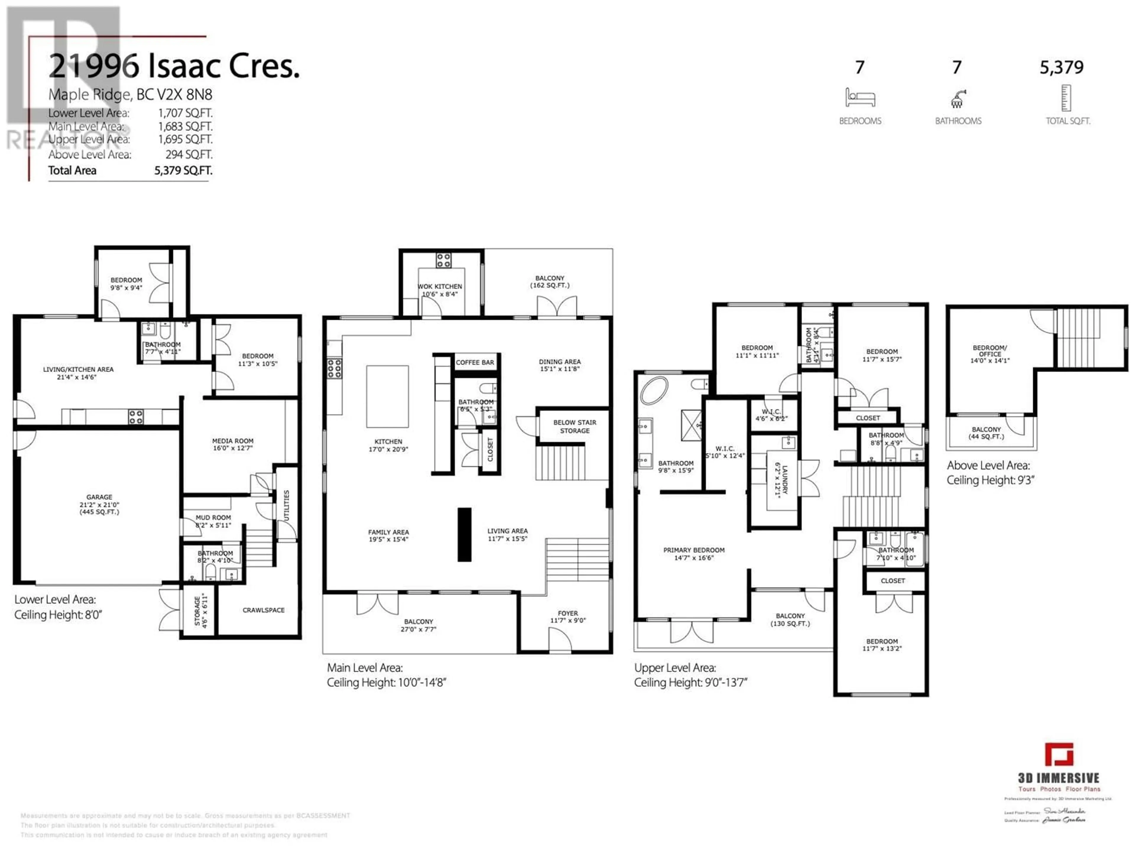 Floor plan for 21996 ISAAC CRESCENT, Maple Ridge British Columbia V2X8N8