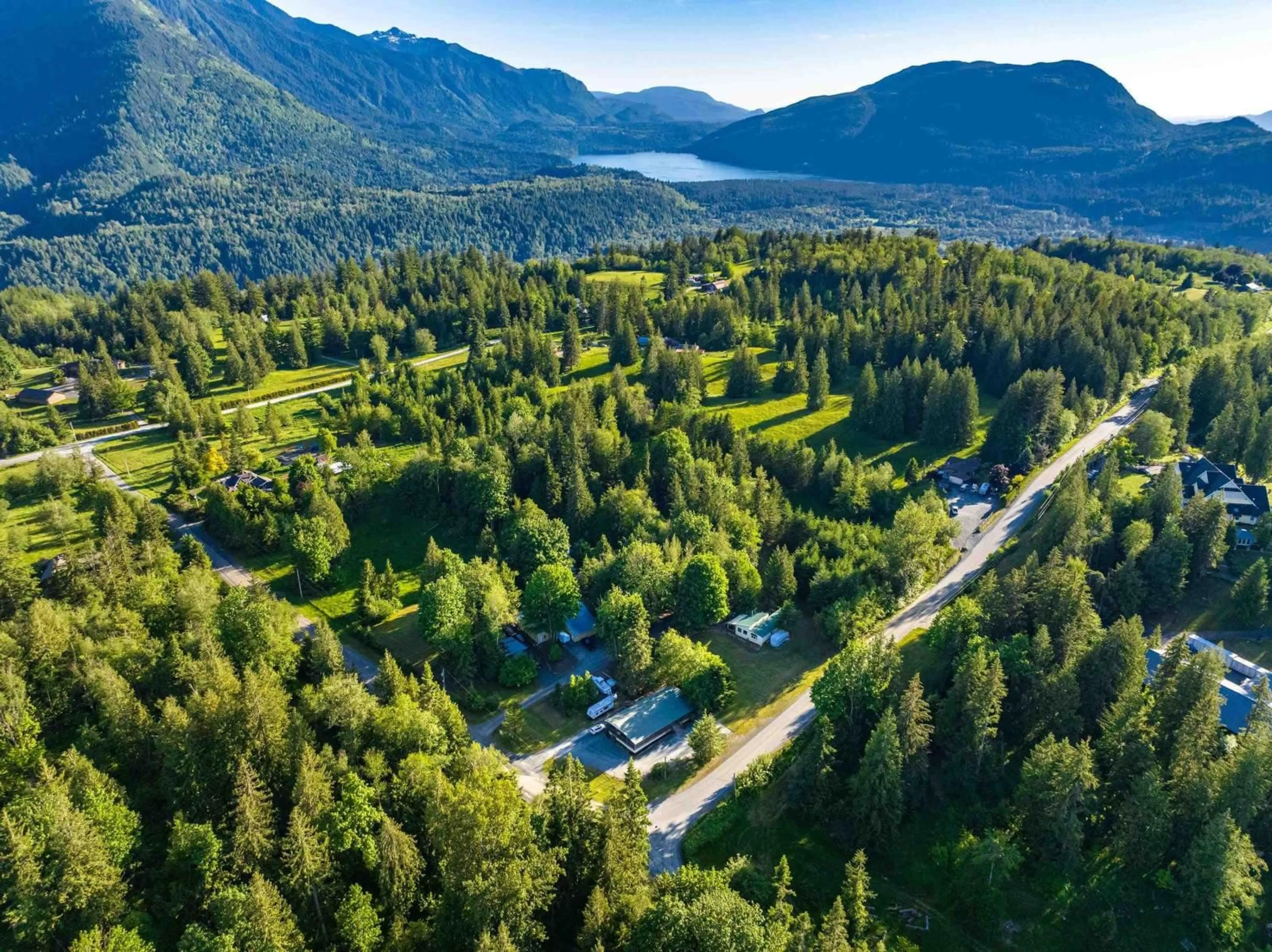 A pic from outside/outdoor area/front of a property/back of a property/a pic from drone, forest/trees view for 47400 EXTROM ROAD|Ryder Lake, Sardis British Columbia V2R4T1