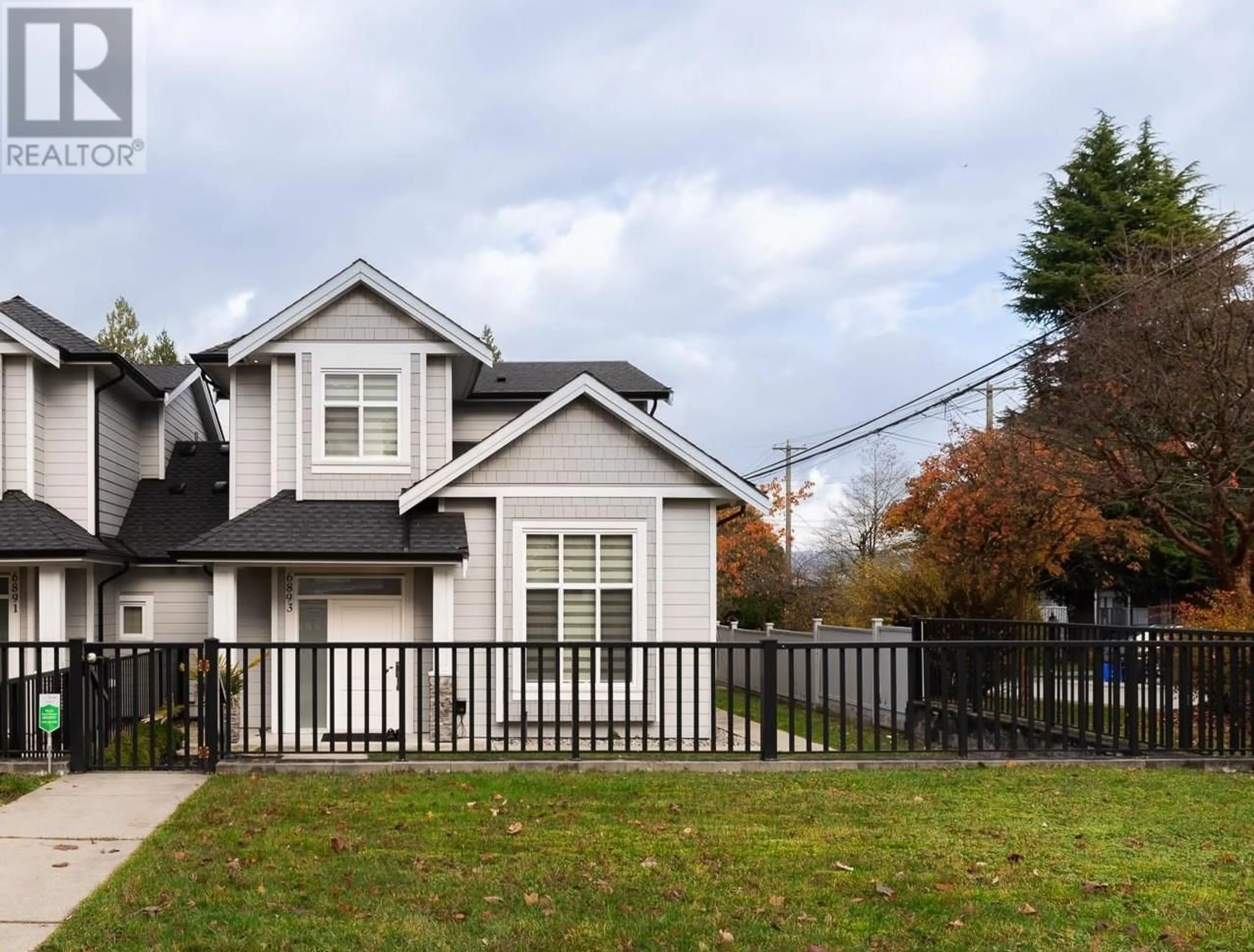 Home with vinyl exterior material, street for 6893 BURNS STREET, Burnaby British Columbia V5E1T5